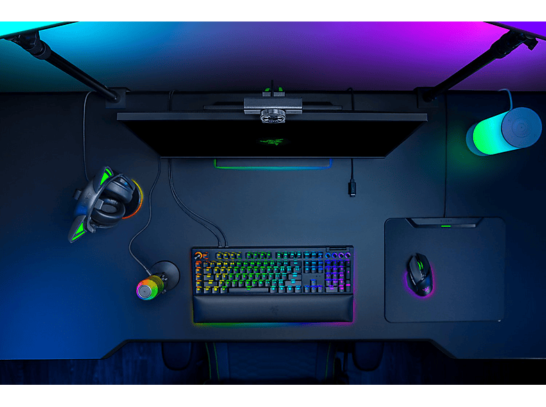 Webcam - Razer Kiyo V2 X, 2560 x 1440 píxeles a 60 FPS, Sensor de 3,7 MP, Micrófono estéreo, Enfoque Automático, Negro