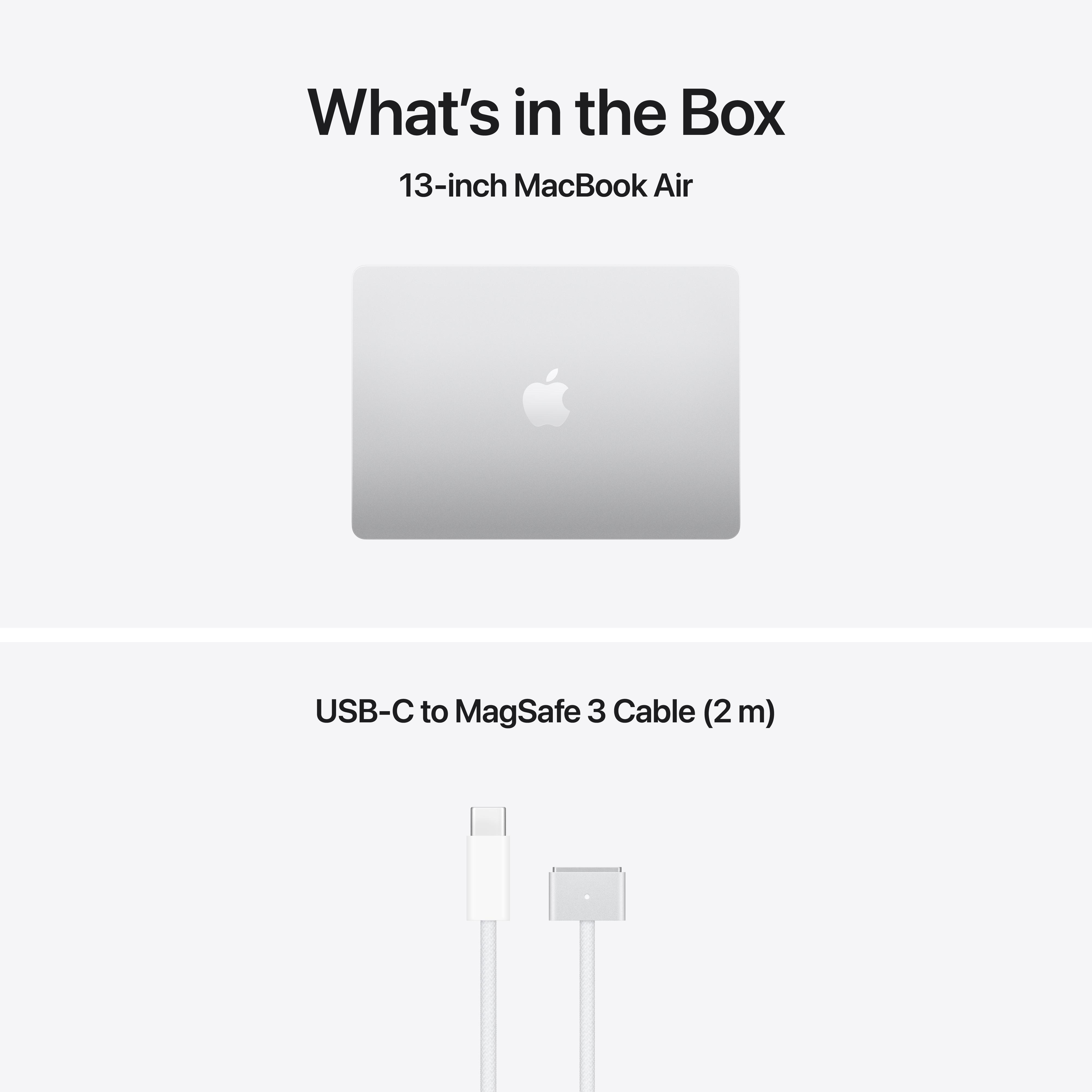 Ein MacBook Air und ein USB-C zu MagSafe 3 Ladekabel.