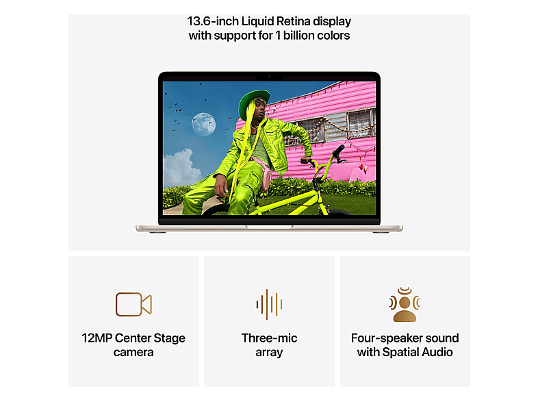 APPLE MacBook Air 13 (2026), Notebook, 13,6 Zoll, Retina, APPLE M5 Chip (10-Core CPU, 10-Core GPU), 16 GB, 1 TB, macOS, M5 — Foto 4 von 5