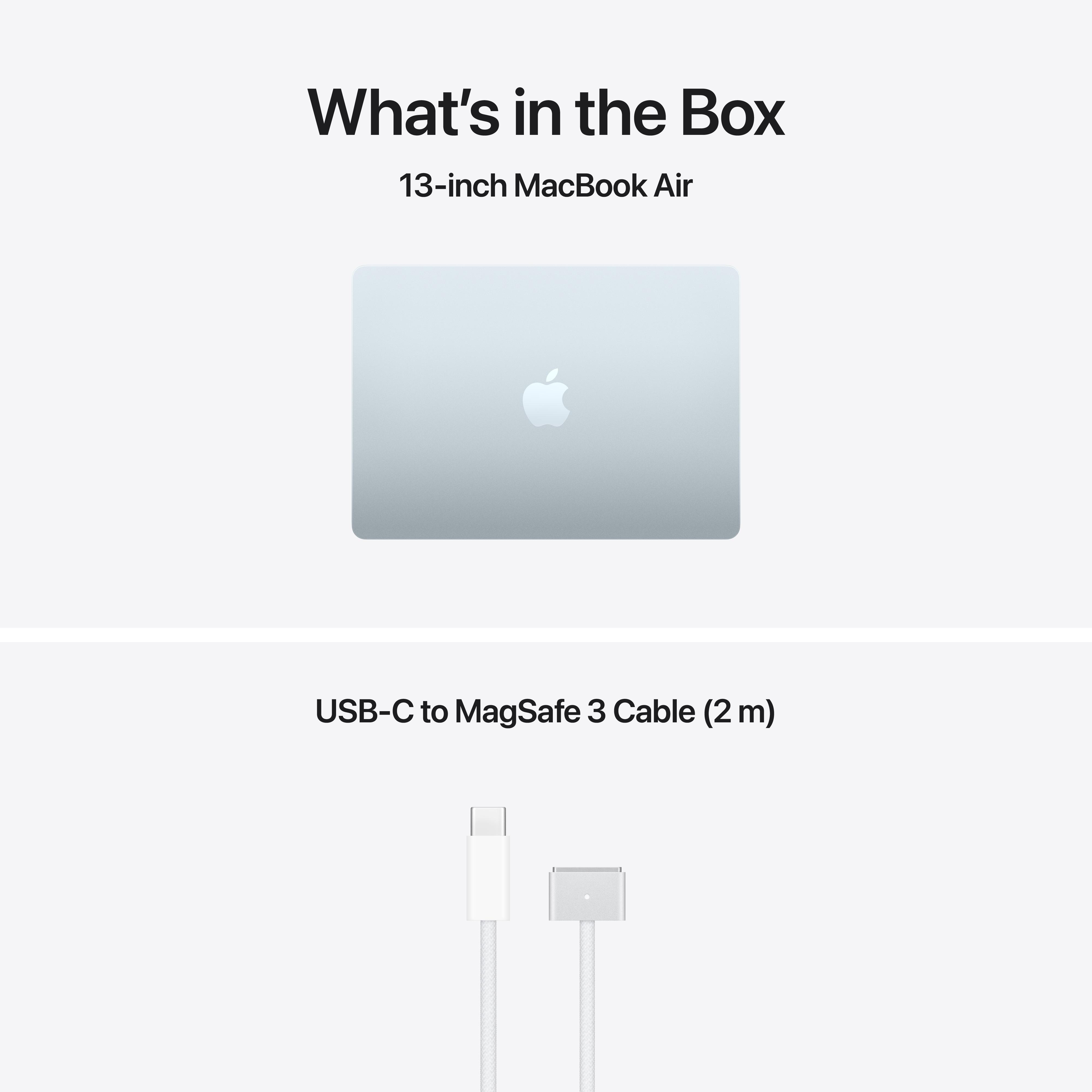 Ein MacBook Air und ein USB-C zu MagSafe 3 Kabel.