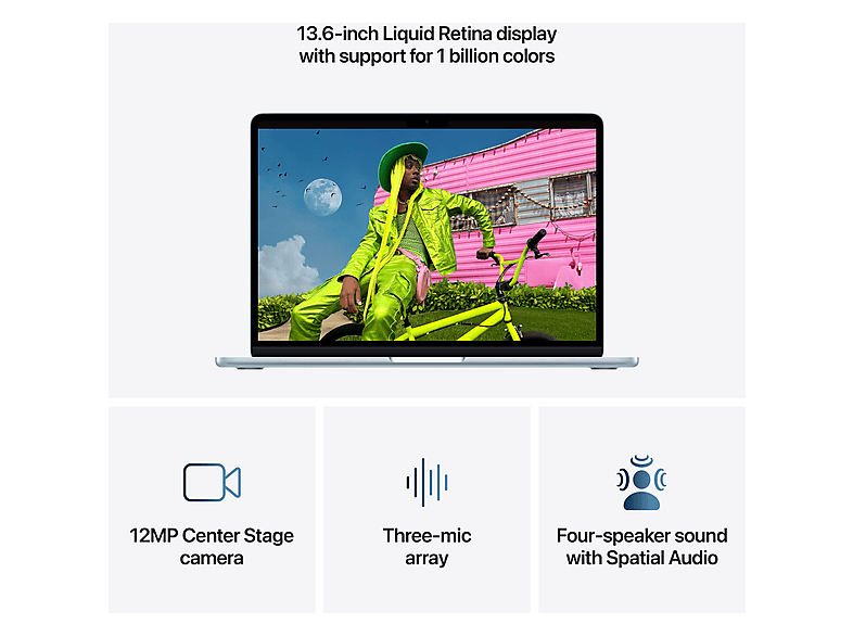 APPLE MacBook Air 13 (2026), Notebook, 13,6 Zoll, Retina, APPLE M5 Chip (10-Core CPU, 10-Core GPU), 16 GB, 1 TB, macOS, M5 — Foto 4 von 5