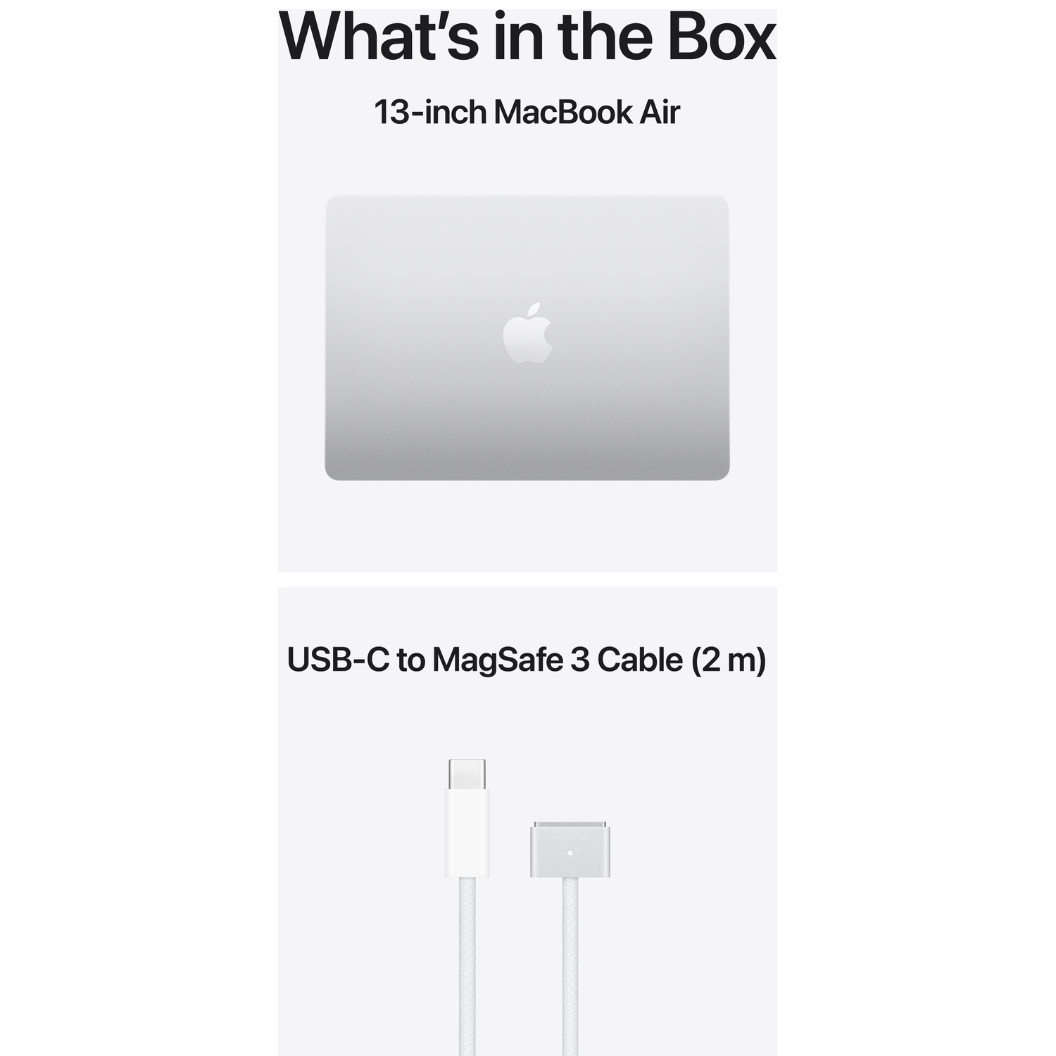 A MacBook Air and a USB-C to MagSafe 3 cable.