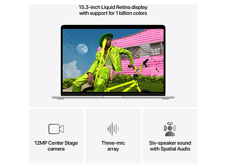 APPLE MacBook Air 15 Zoll (2026) Notebook, 15,3 Zoll, Retina, APPLE M5 Chip (10-Core CPU, 10-Core GPU), 24 GB, 1 TB, macOS, M5 — Foto 4 von 5