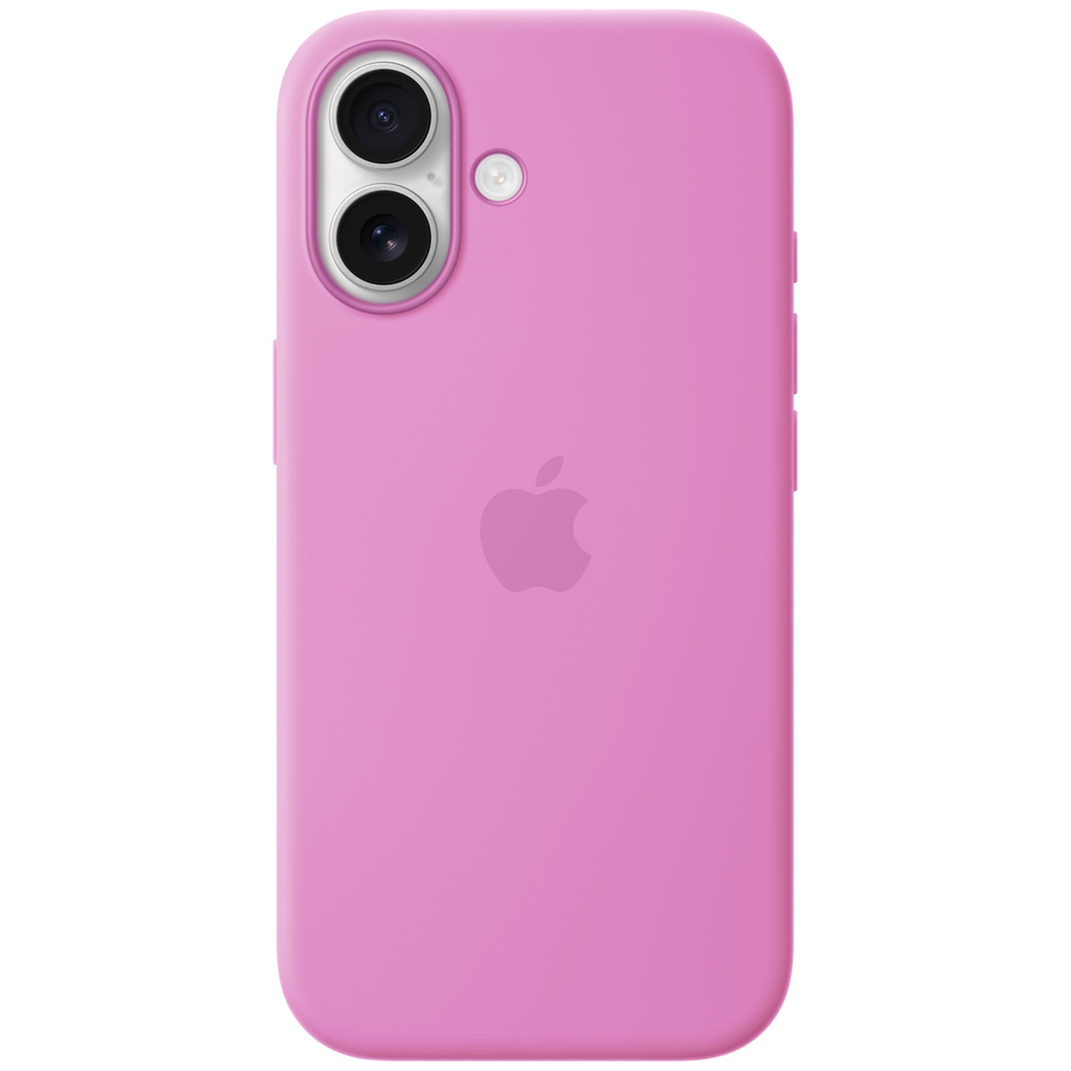 Een roze telefoonhoesje met twee cameralenzen en een flitser.