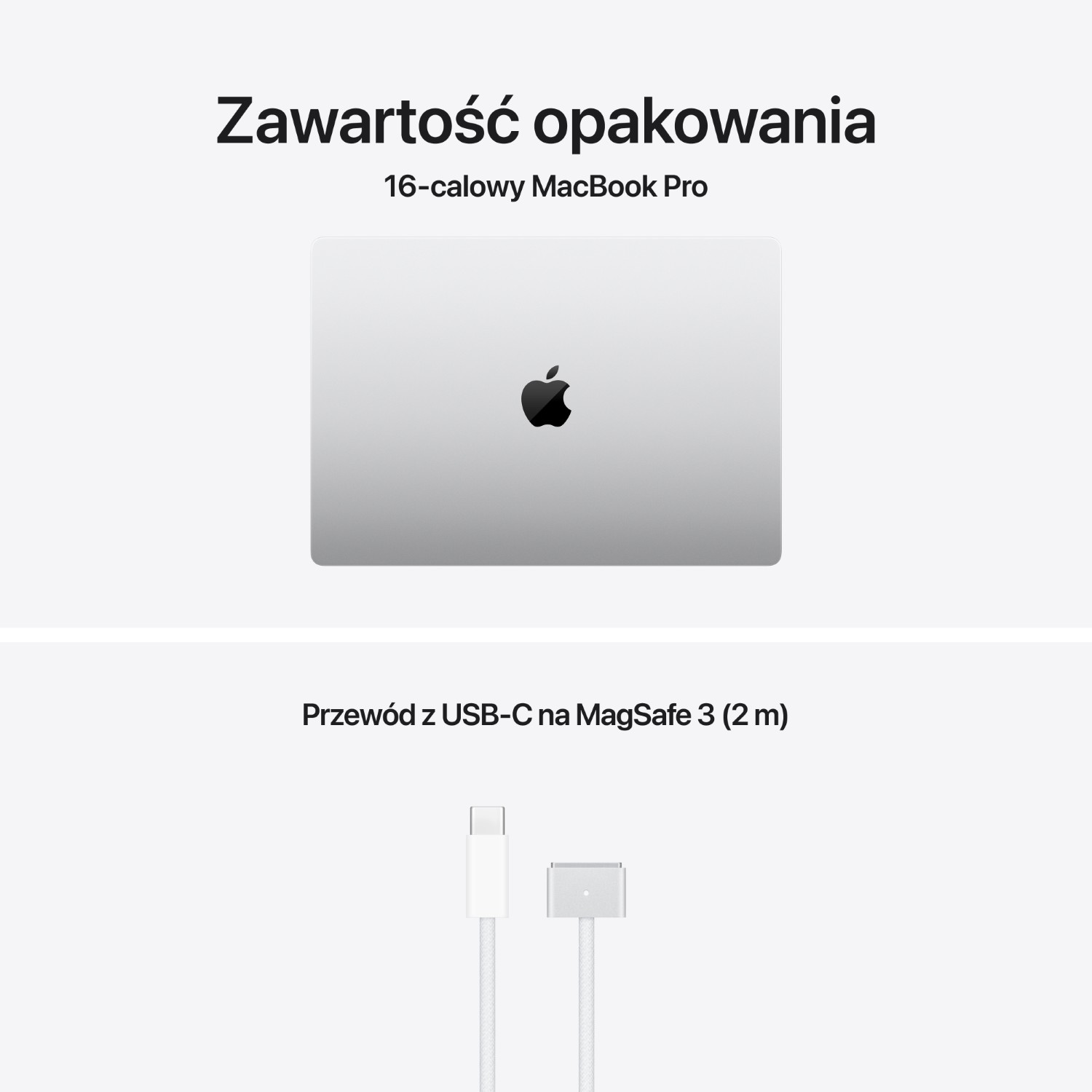 16-calowy MacBook Pro i kabel USB-C na MagSafe 3 (2 m).