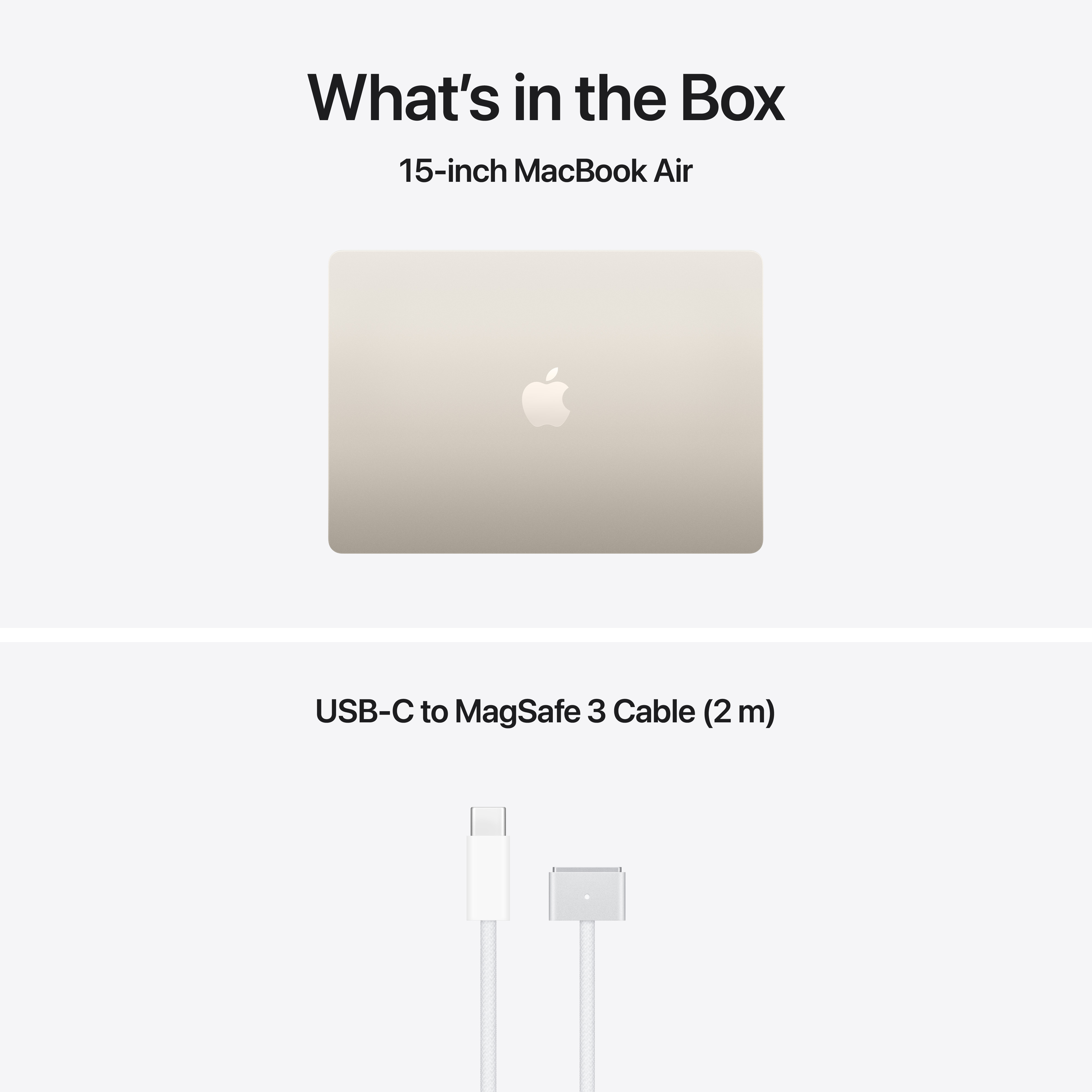 MacBook Air dorato e cavo USB-C a MagSafe 3.