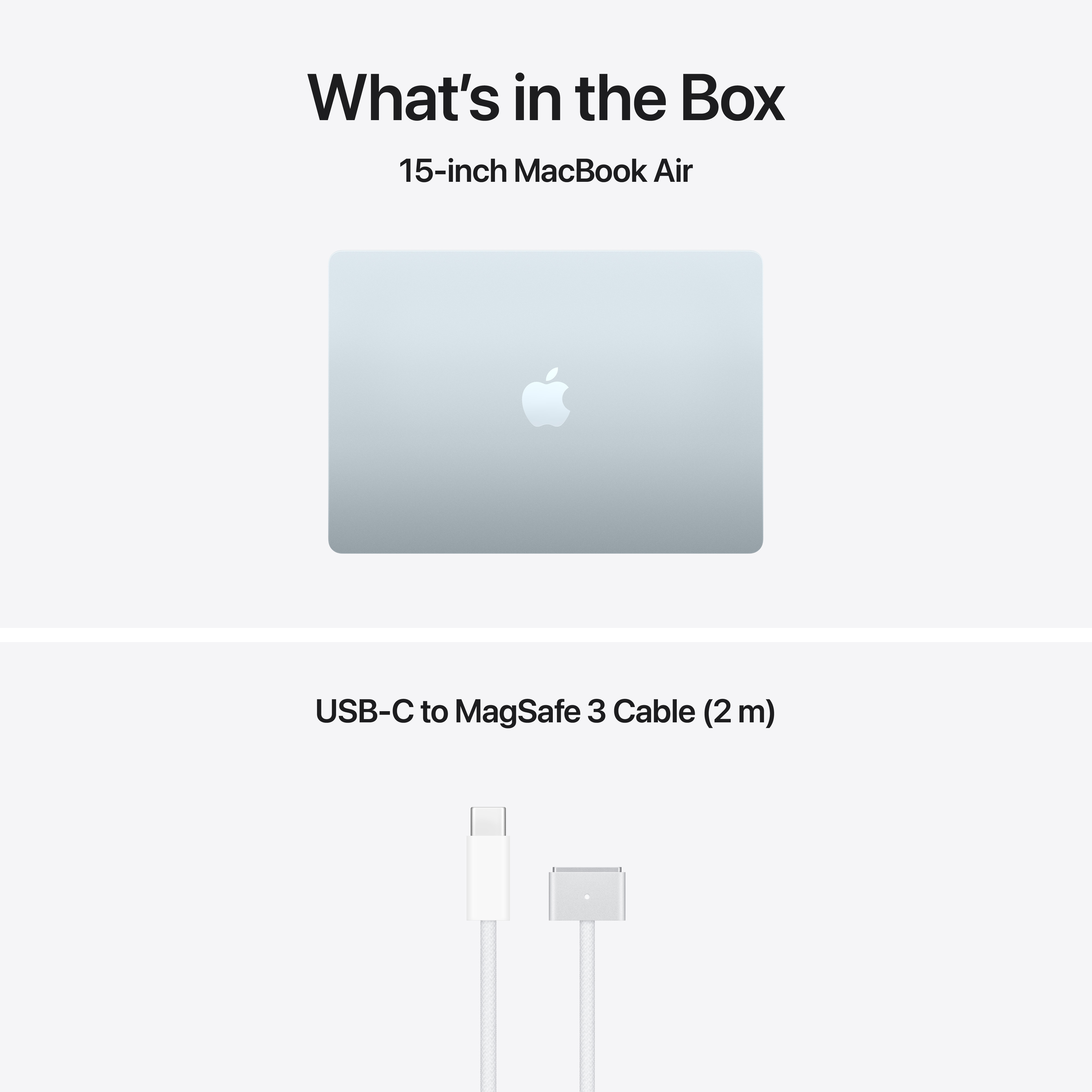 Un MacBook Air e un cavo USB-C a MagSafe 3.