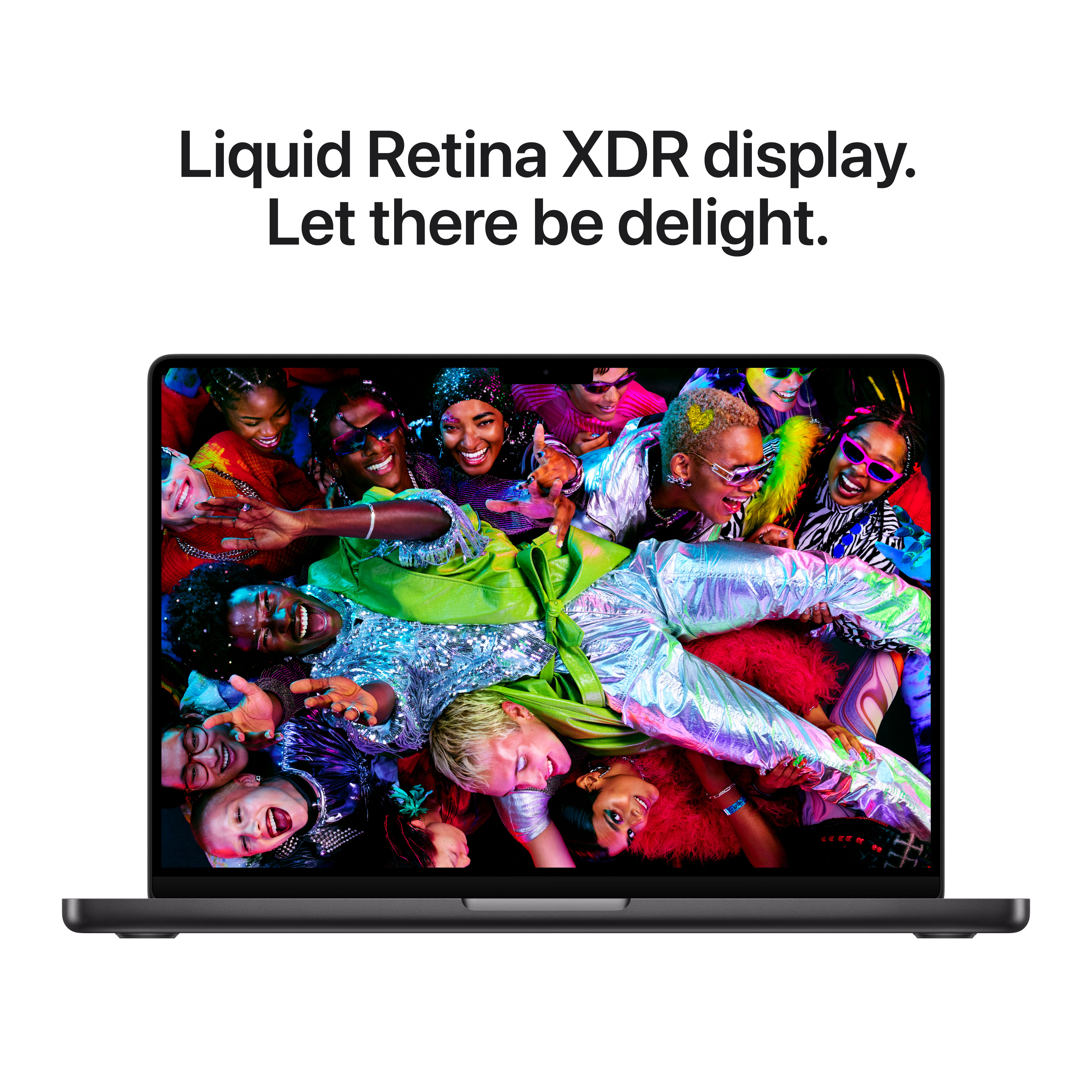 Des gens heureux posent sur un écran d'ordinateur portable coloré.