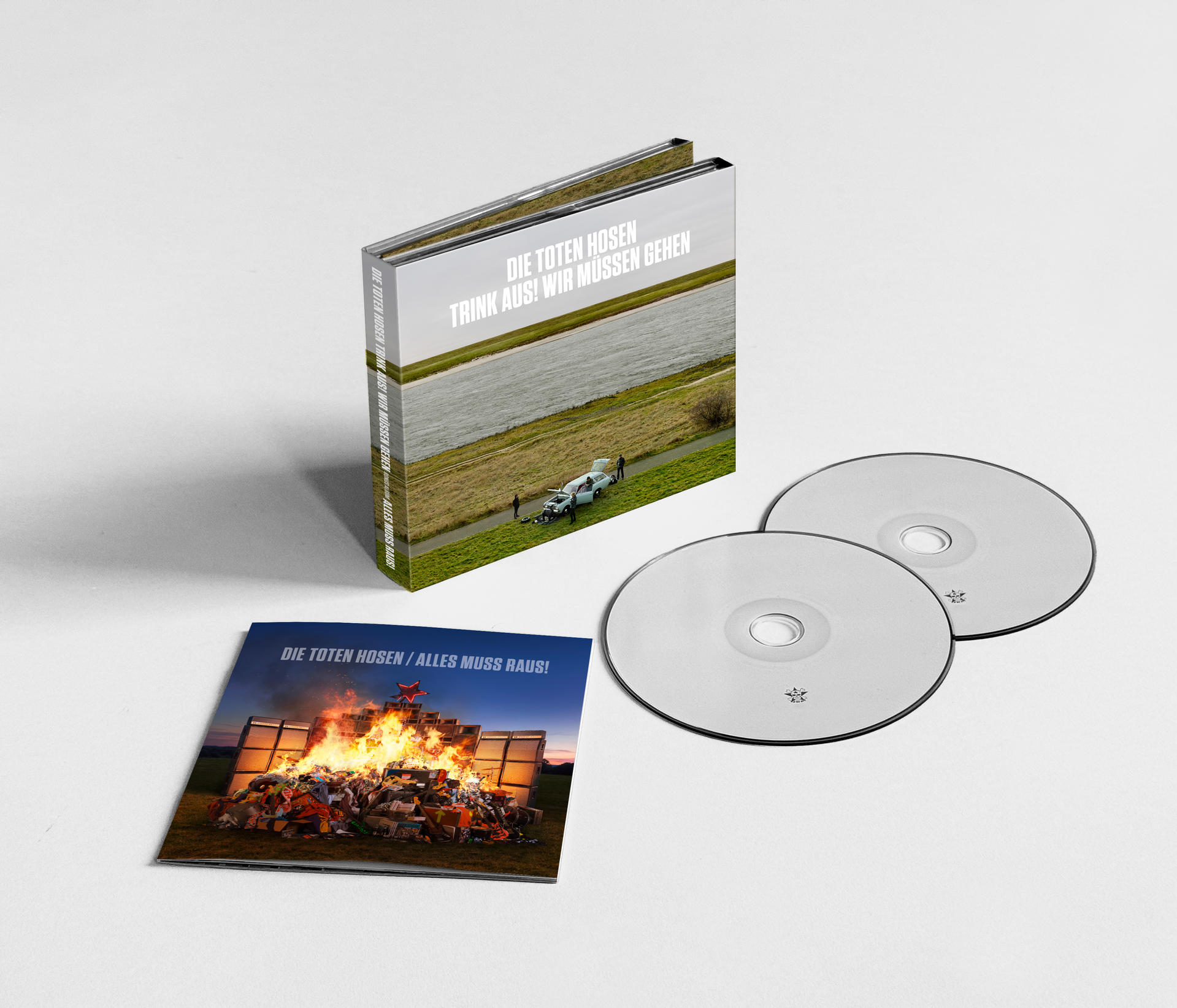 Albumcover, Booklet und CDs von Die Toten Hosen auf weißem Grund.