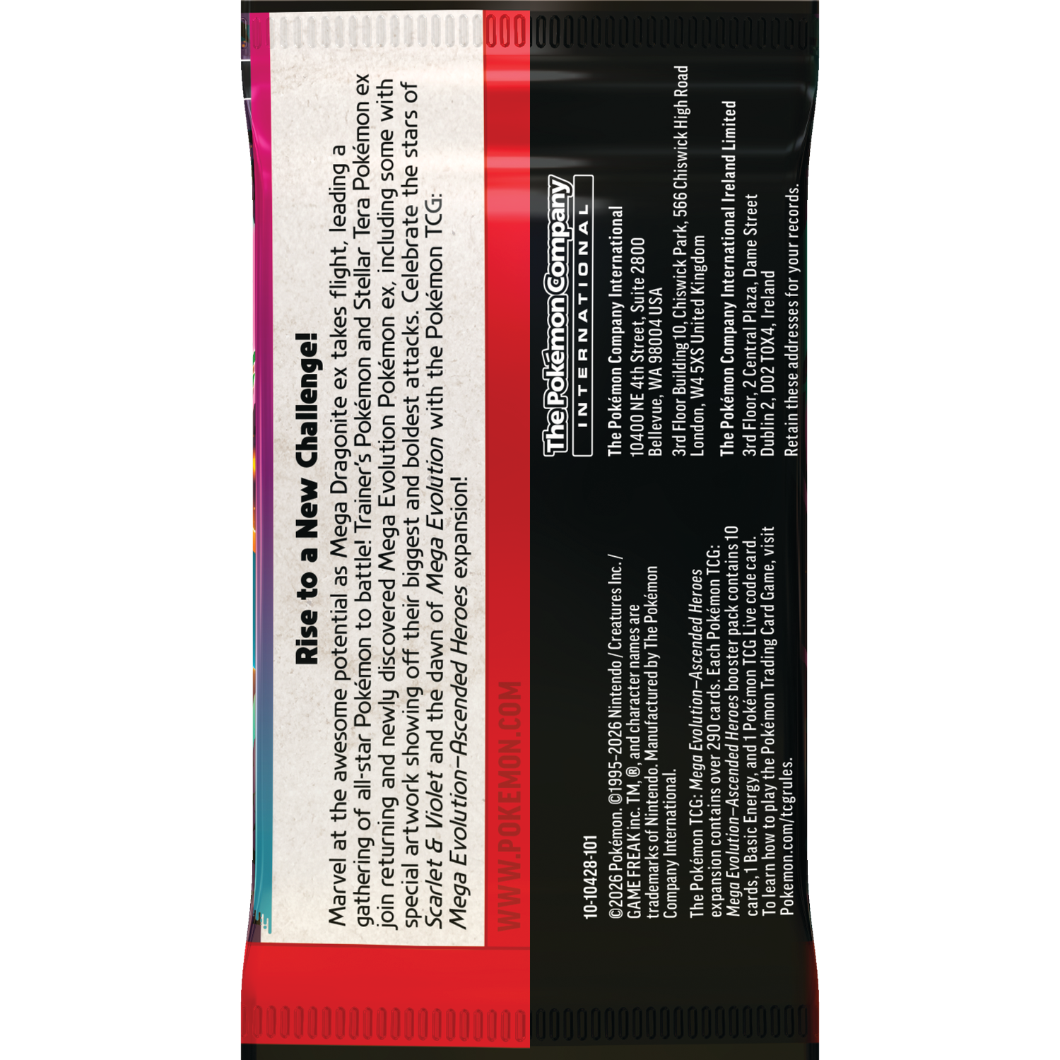 Pokemon TCG: Mega Evolution-Ascended Heroes Booster Pack with text and logo.