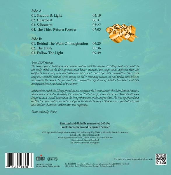 Album-Cover mit Songliste, Text und Barcode. ELO-Logo oben rechts.