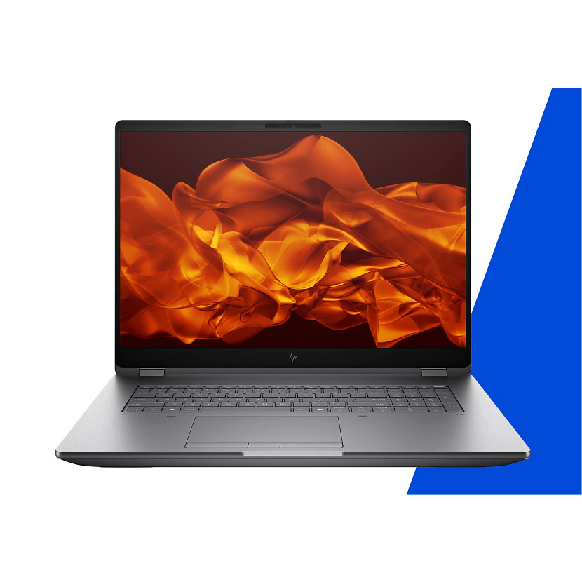 Ein offener grauer Laptop mit einem orange-goldenen Flammenmuster auf dem Bildschirm.