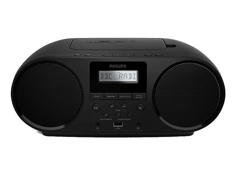 Radioodtwarzacz/Bombox PHILIPS TAZ6000/10 Czarny, Odtw. CD, CD-R, CD-RW, BT 5.4, Tuner FM/DAB/DAB+, Zasilanie Bateryjno-Sieciowe