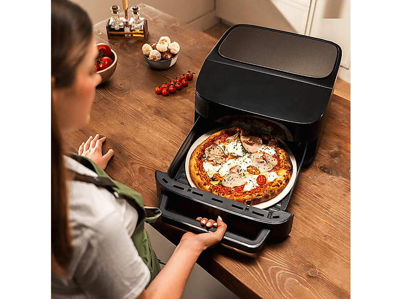 Horno eléctrico pizzas - Cecotec Pizza&Fry 7000, 7 L, Pantalla táctil, 10 Programas, Piedra para pizza, Doble Resistencia, Negro – imagen 2