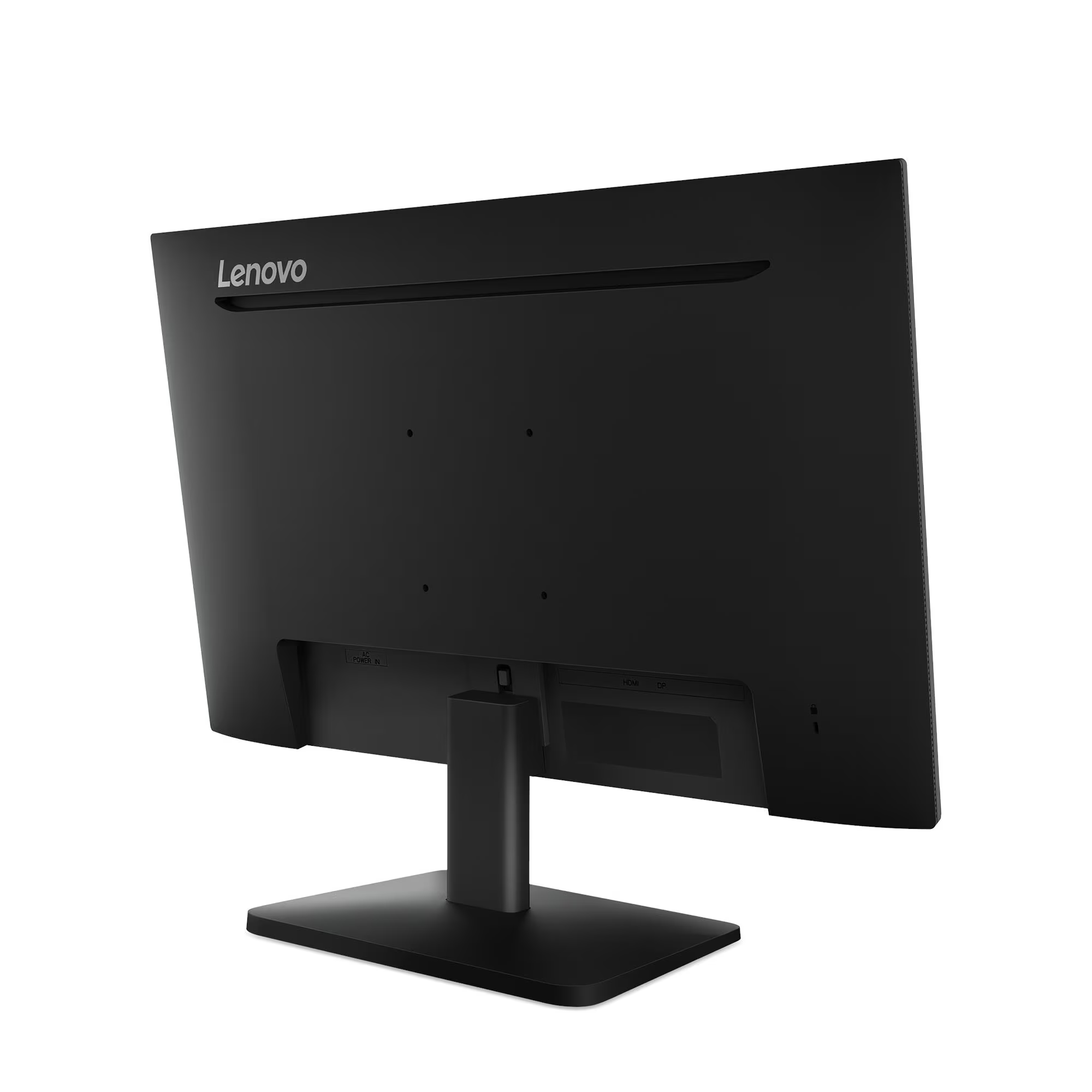 Fekete Lenovo monitor hátulnézete portokkal.