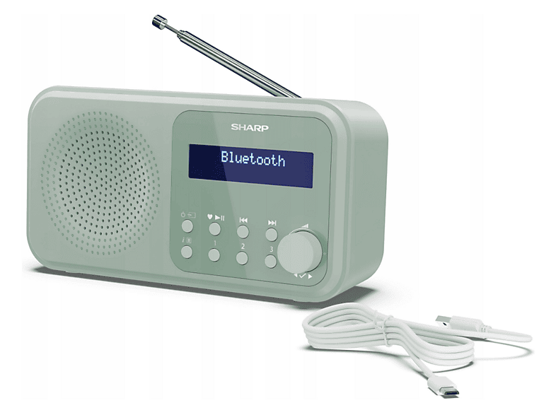 Radio SHARP DR-P420 Cyfrowe Przenośne Zielony – zdjęcie 3