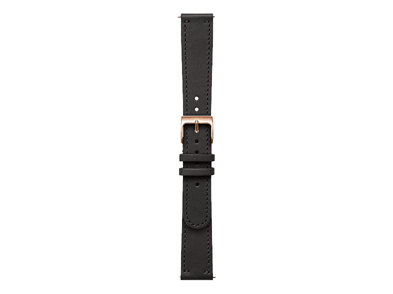 WITHINGS 18 mm, Lederarmband, Withings, Schwarz/Roségold