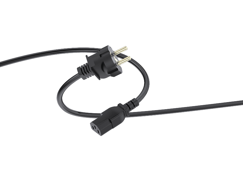 Cable de alimentación - ISY ICP-5002, 1.5 m, Diámetro 6.5mm, Schuko socket, Negro