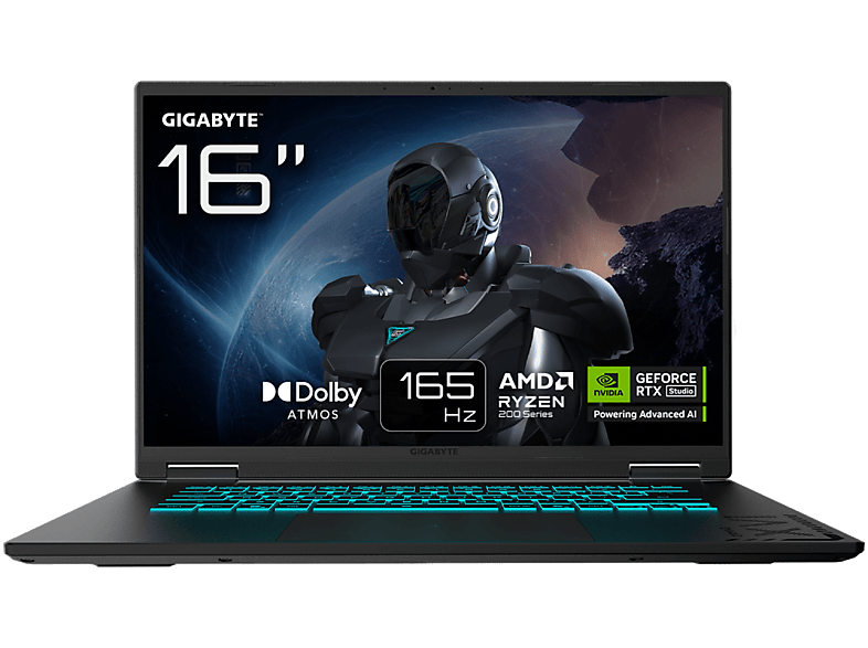 Gigabyte GAMING A16 3VHK3ES864SD, 16 WUXGA, AMD Ryzen™ 7 260, 32 GB RAM, 1 TB SSD, GeForce RTX™ 5060, Sin sistema operativo