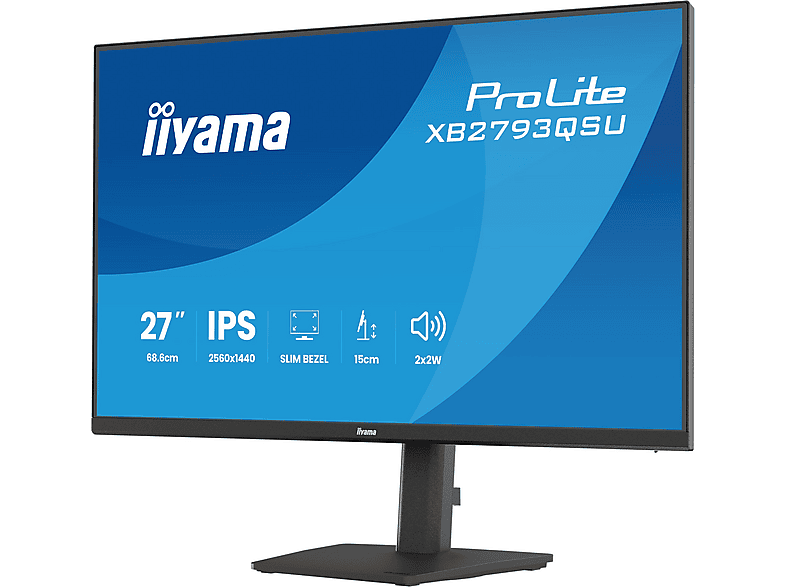 IIYAMA XB2793QSU-B1 27 Zoll QHD Business Monitor 1 ms Reaktionszeit 75 Hz