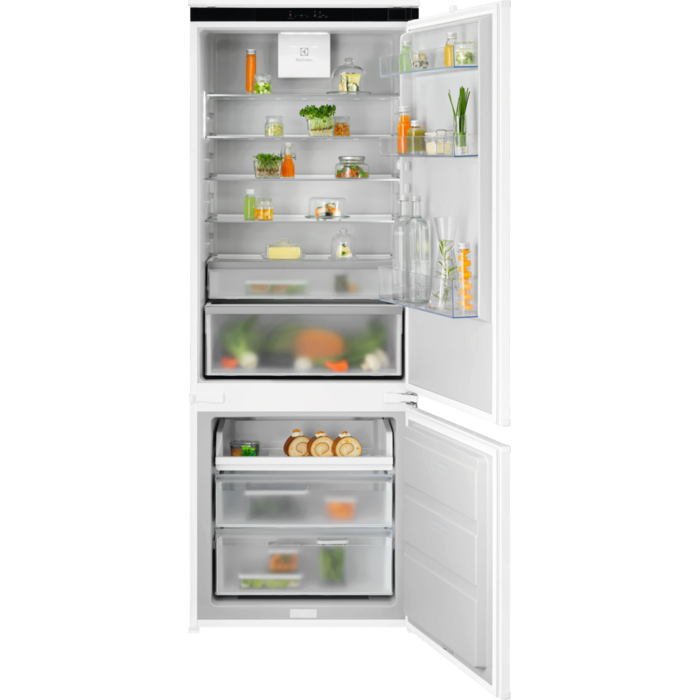ELECTROLUX ENA7TE75S Beépíthető kombinált hűtőszekrény 188 cm, TwinTech, NoFrost, AI CoolAssist funkció