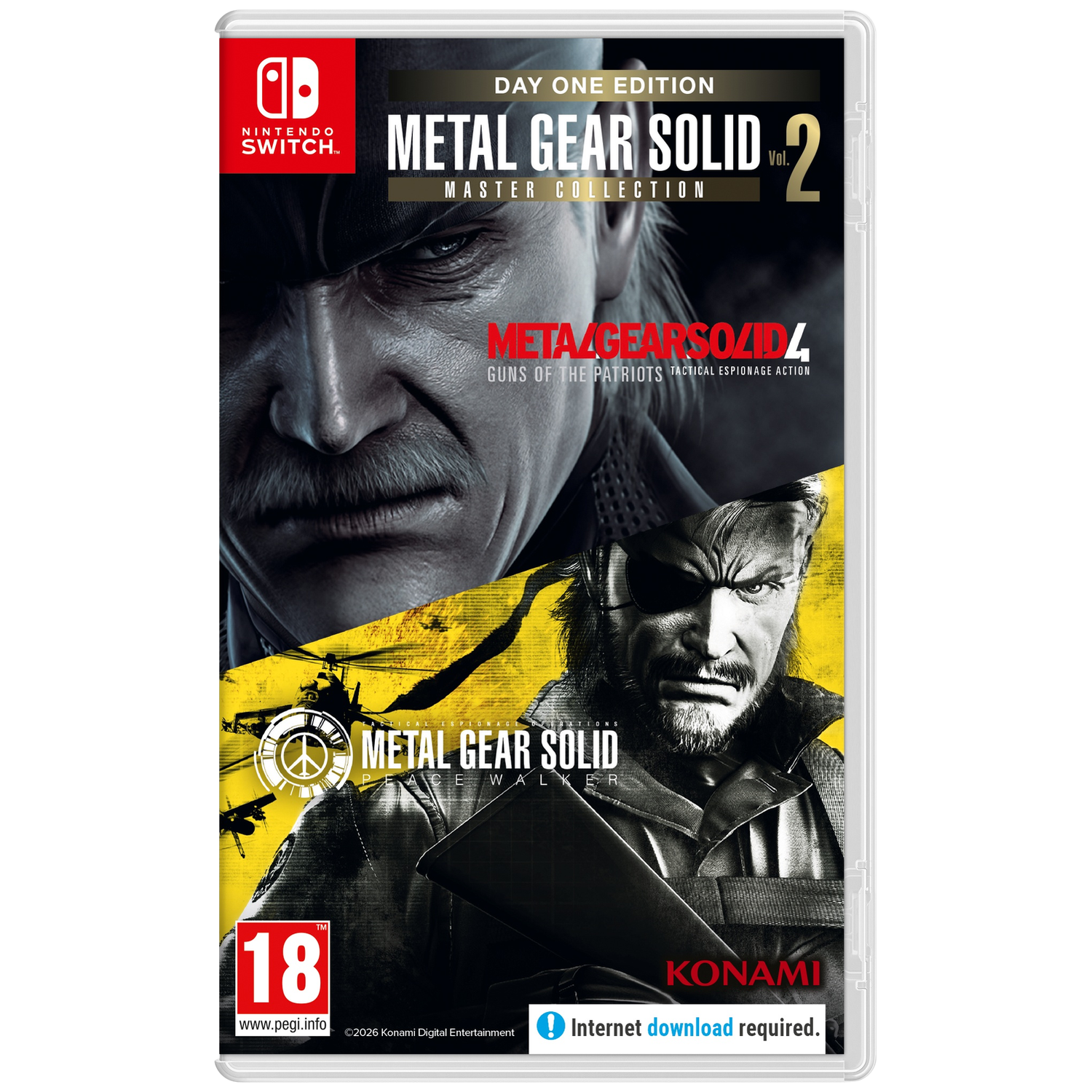 Nintendo Switch spel "Metal Gear Solid Master Collection Vol. 2" met krijger-afbeeldingen.