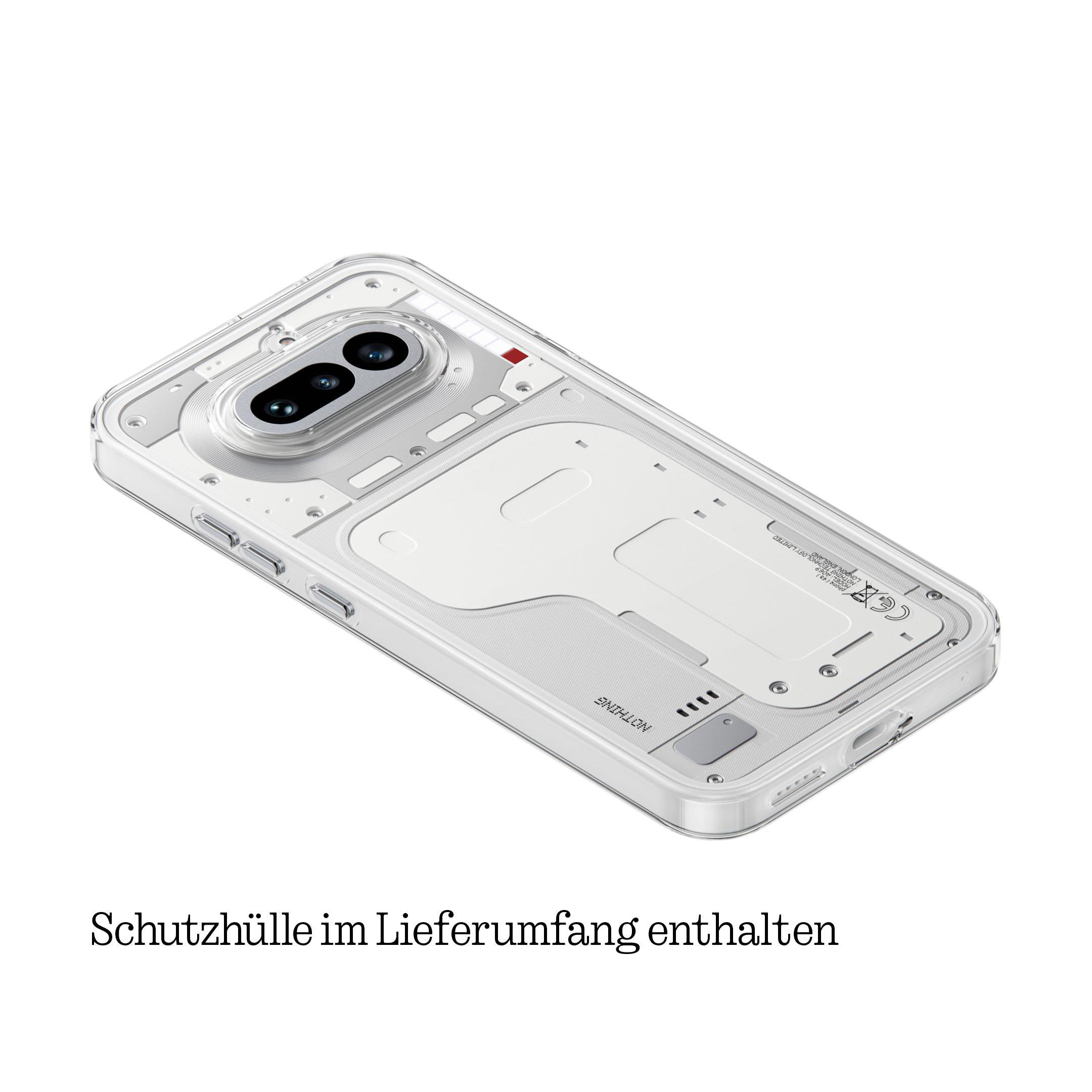 Transparente Schutzhülle mit offenem Design, zeigt Handy-Rückseite.