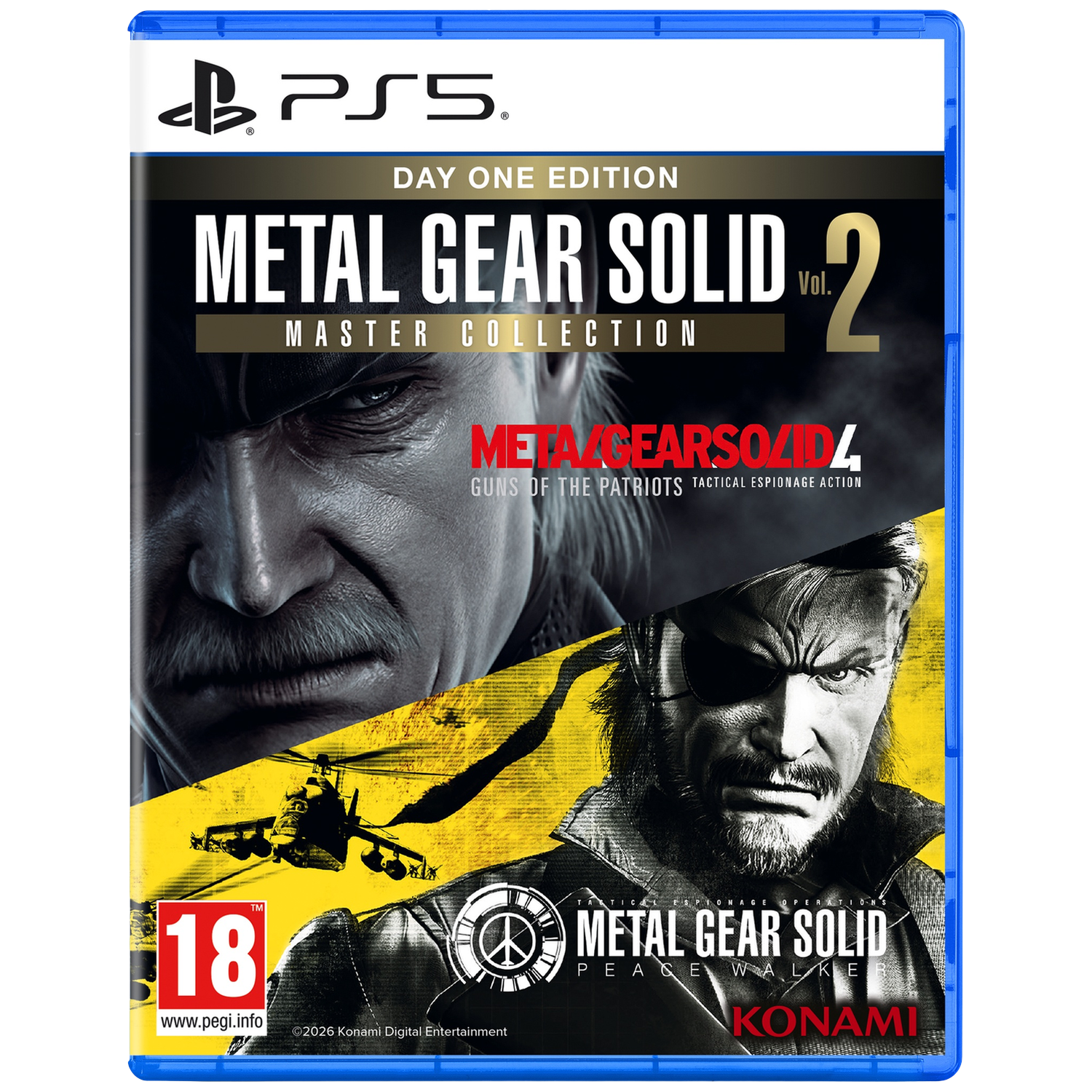 PlayStation 5 hoes met Metal Gear Solid titels en personages.