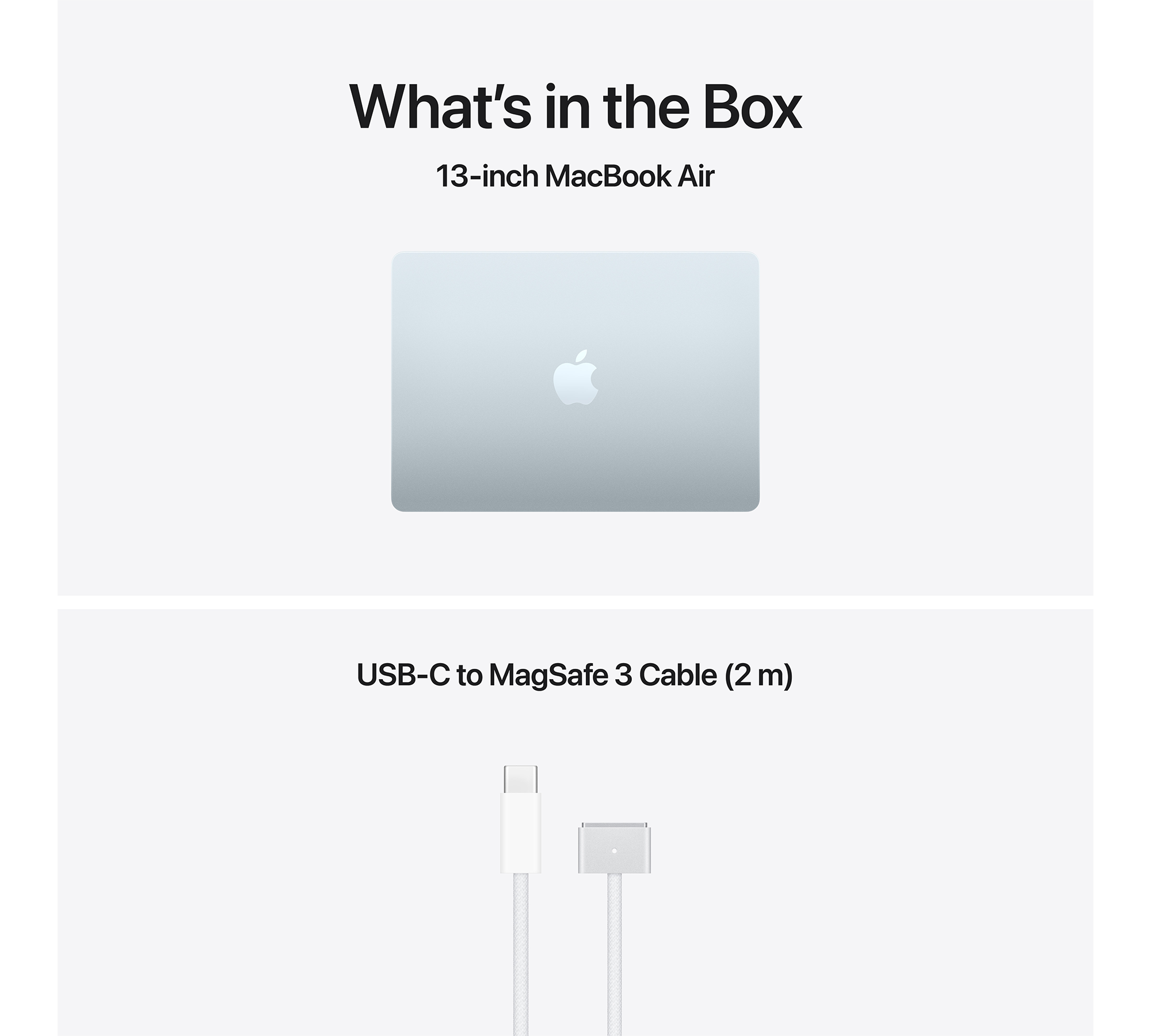 Egy MacBook Air és egy USB-C-MagSafe 3 kábel.