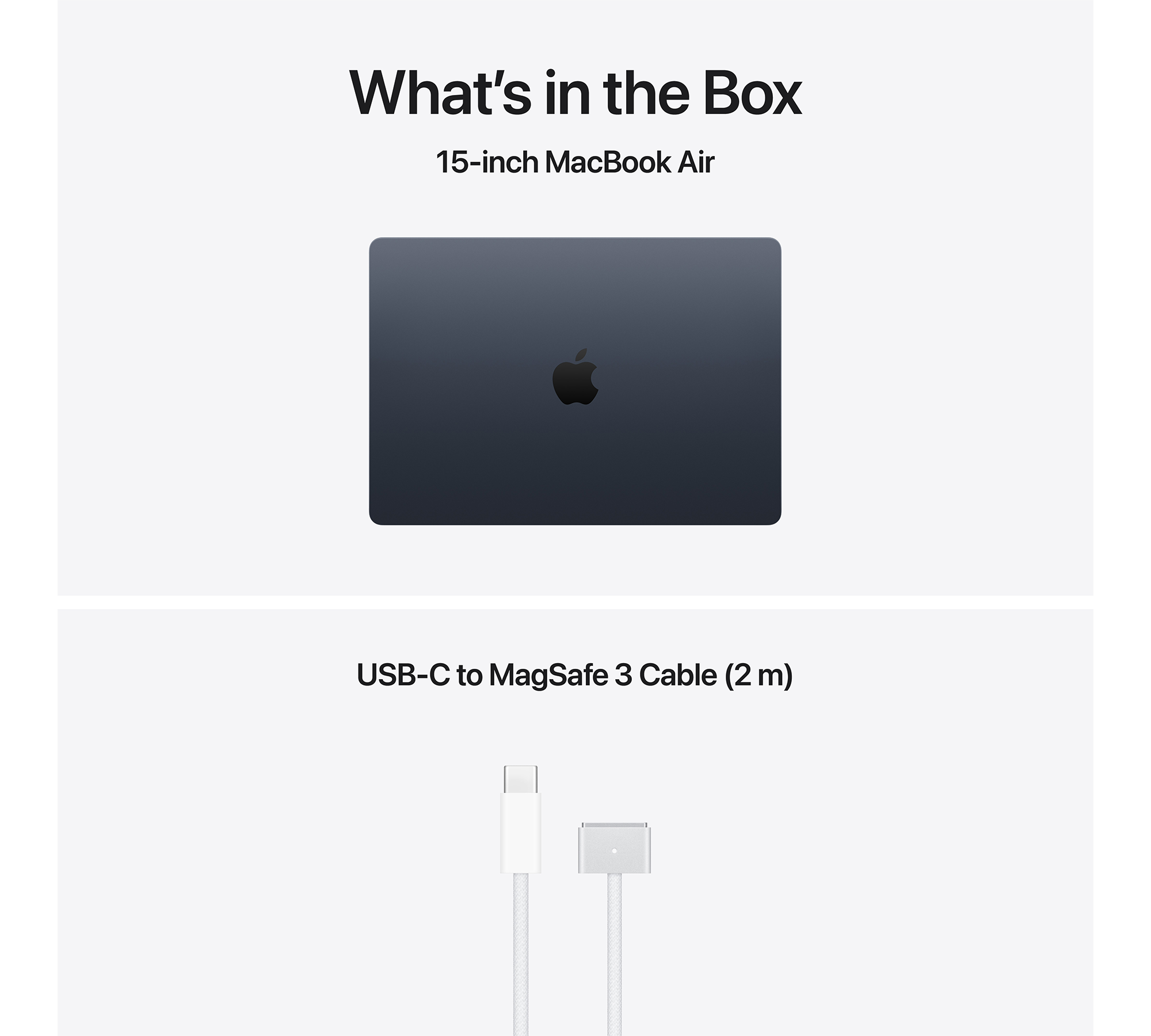 Egy MacBook Air és egy USB-C-MagSafe 3 kábel.