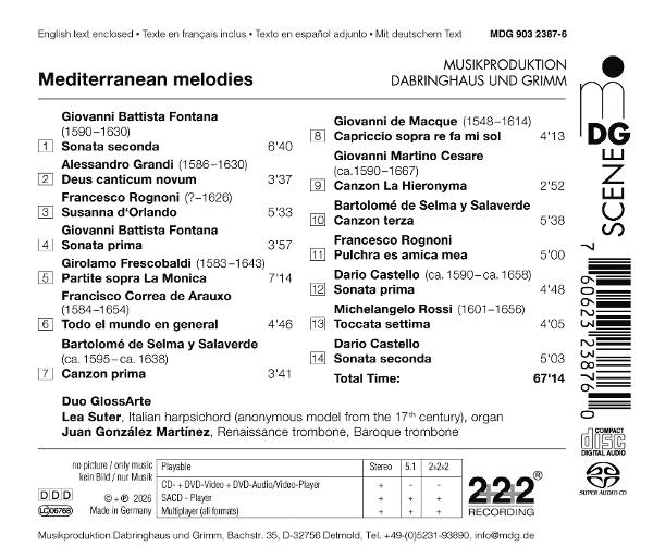 CD-Cover mit Titelliste, Komponisten und Musikernamen, sowie Produktionsdetails.