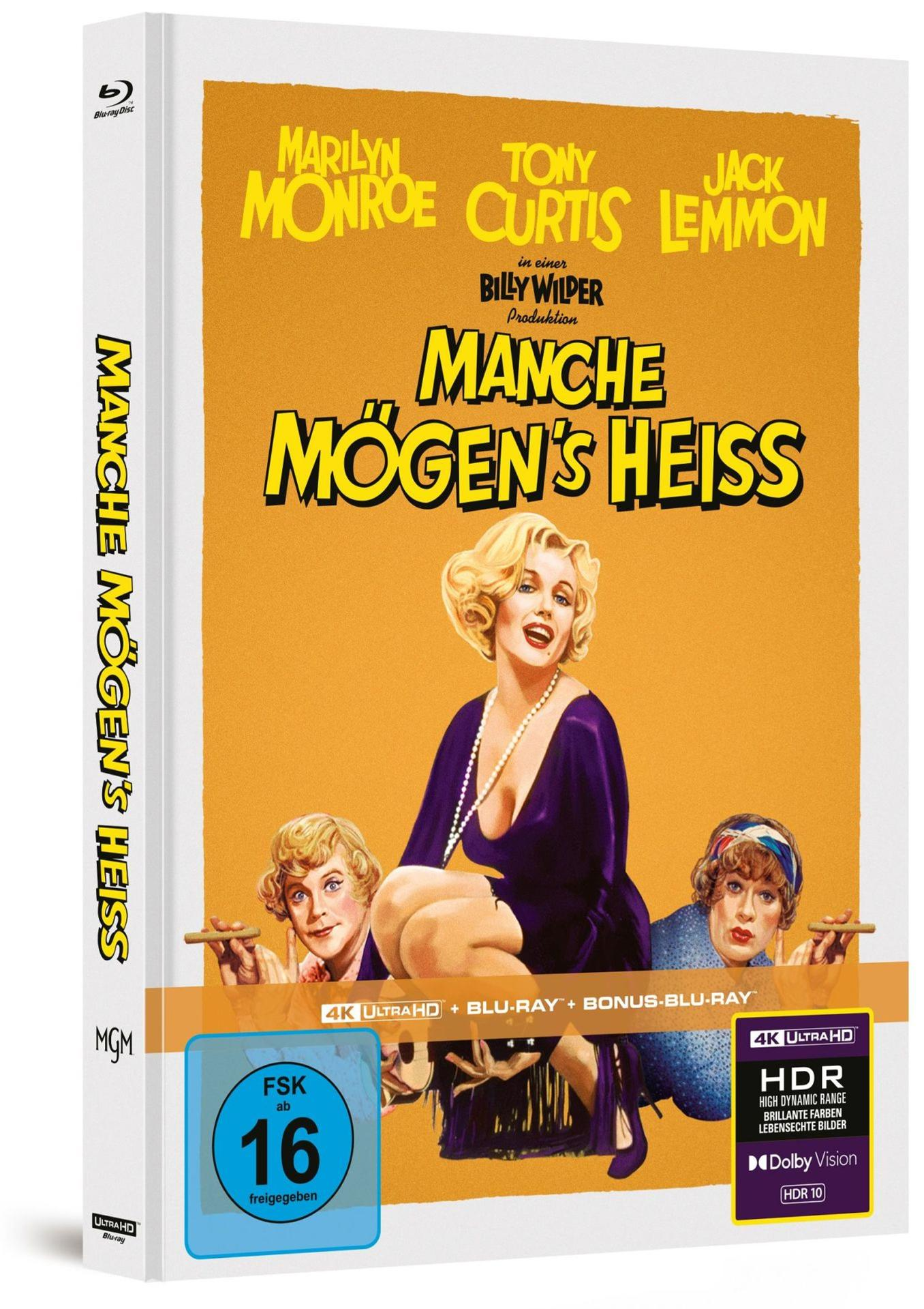 Filmcover von Manche mögen's heiß mit Marilyn Monroe, Tony Curtis und Jack Lemmon.