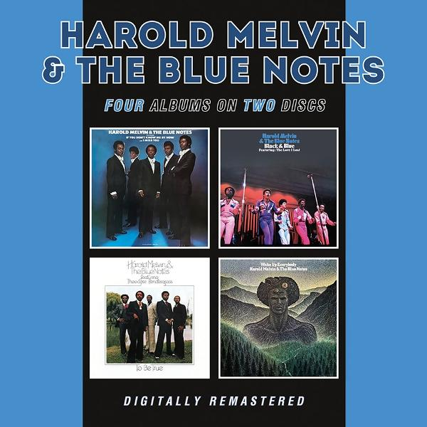Albumcover-Collage von Harold Melvin & The Blue Notes mit vier Alben.