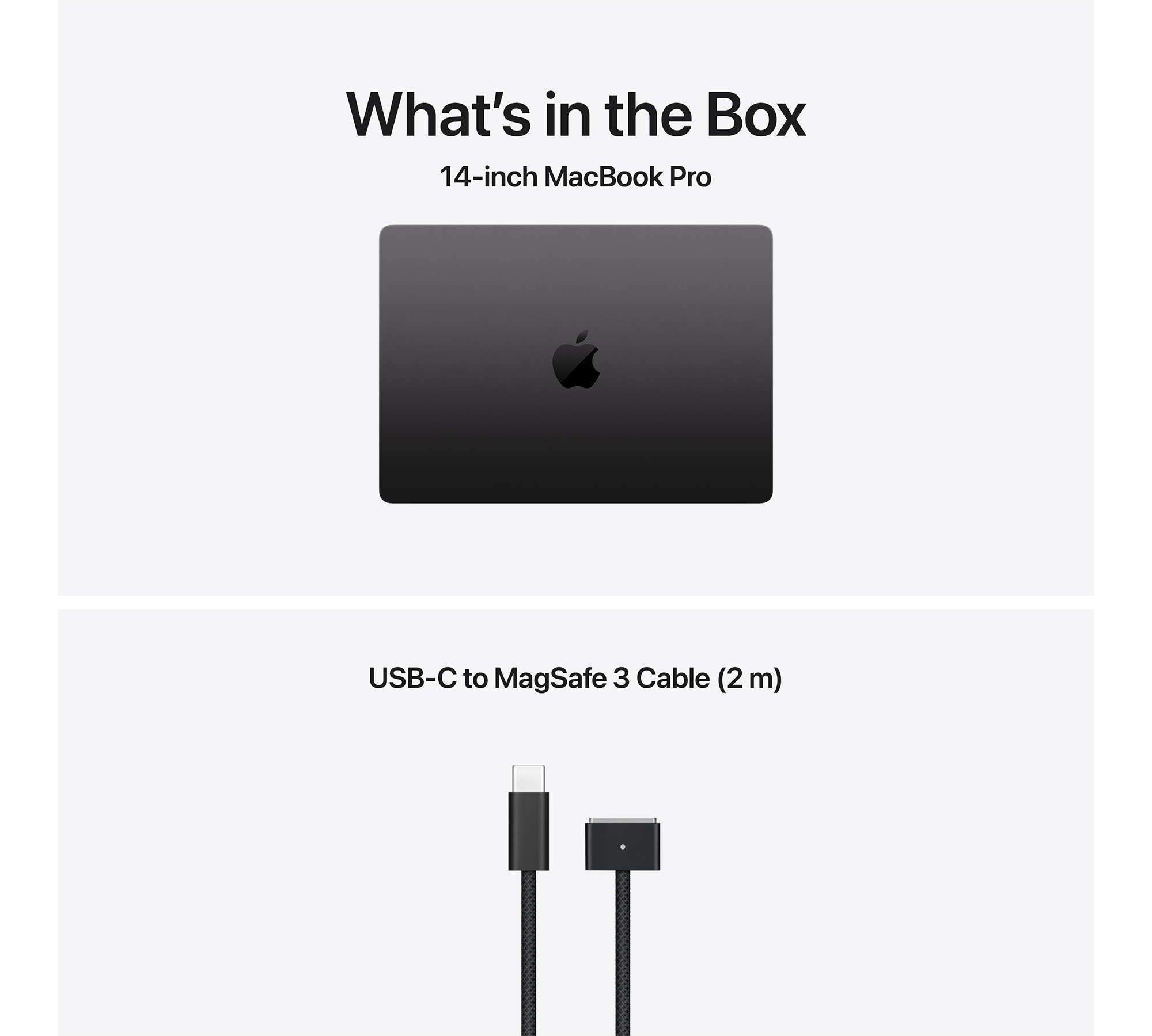 Sötét MacBook Pro és USB-C-MagSafe 3 kábel.