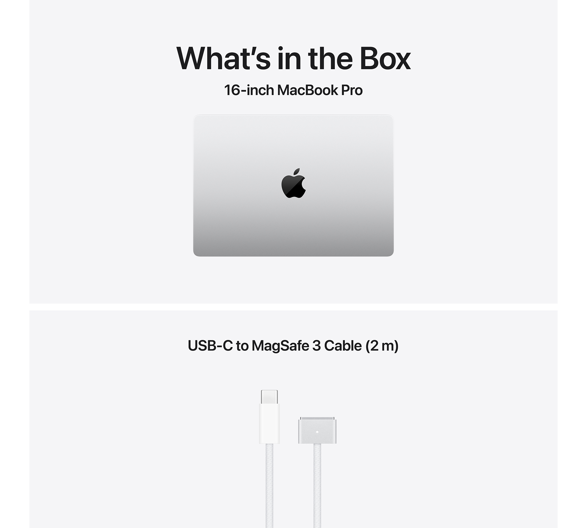 Egy MacBook Pro és egy USB-C - MagSafe 3 kábel.
