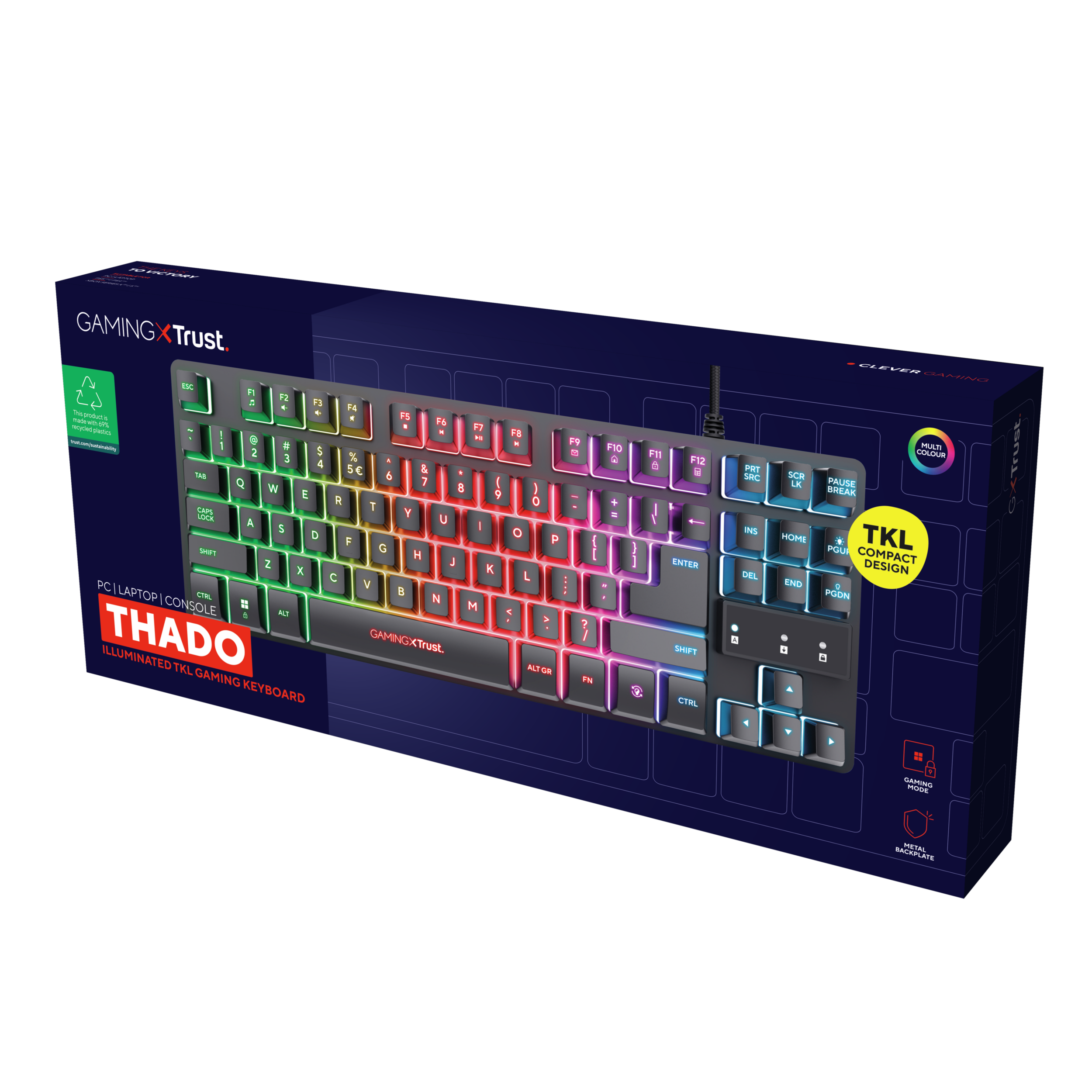 Pudełko klawiatury gamingowej Thado z podświetlaną klawiaturą TKL