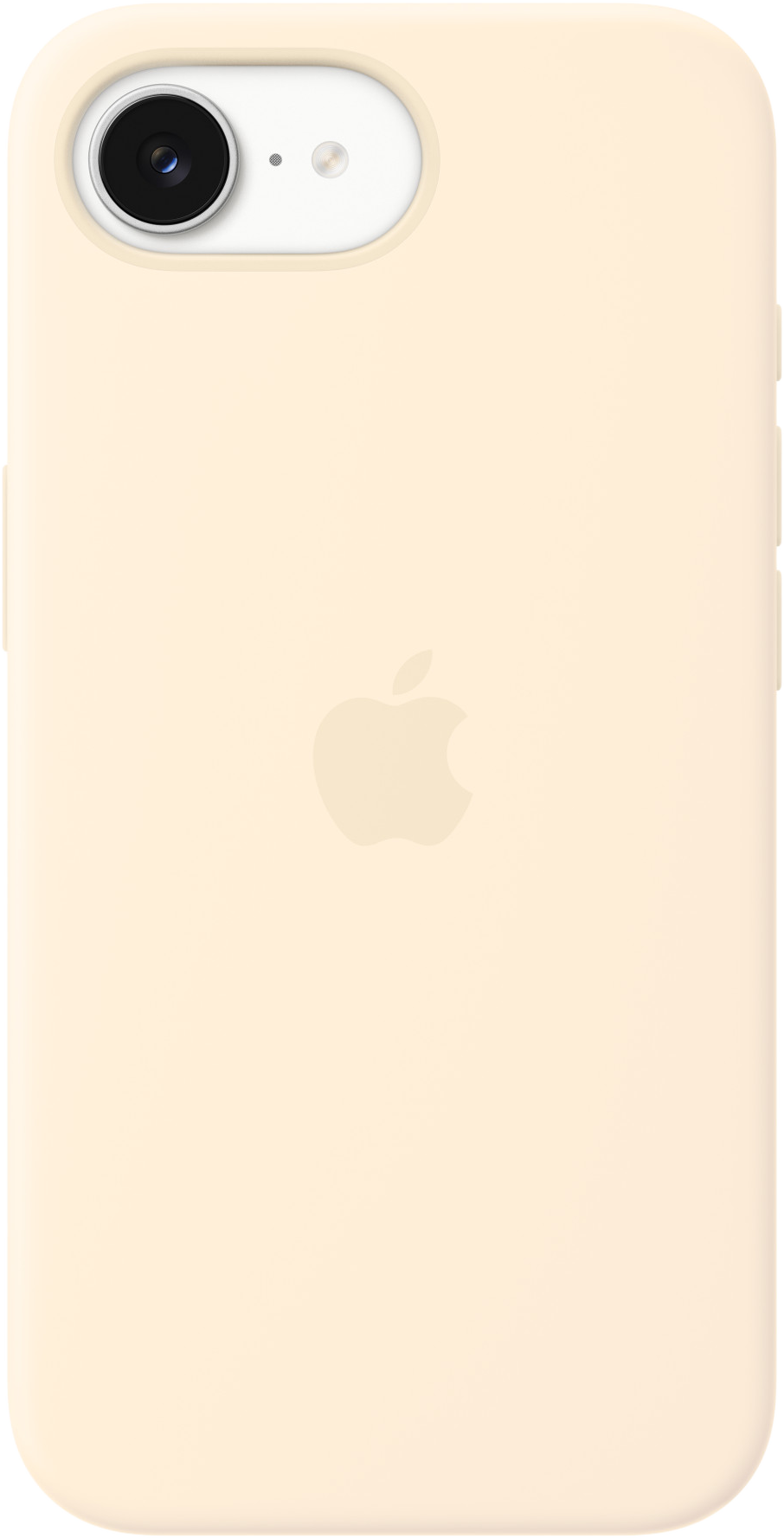 Világosbézs iPhone hátoldala Apple logóval és kamerával.