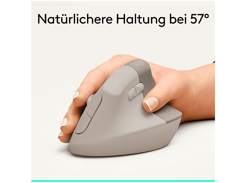 Thumbnail - LOGITECH Lift für kleine und mittelgroße Hände, Vertikale Ergonomische Maus, Sand