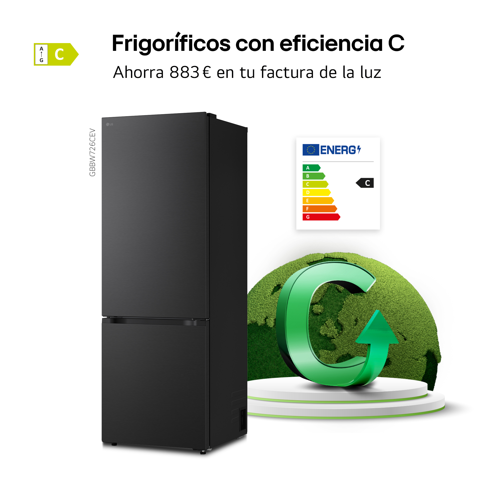 Frigoríficos con eficiencia C. Ahorra 883 € en tu factura de la luz.