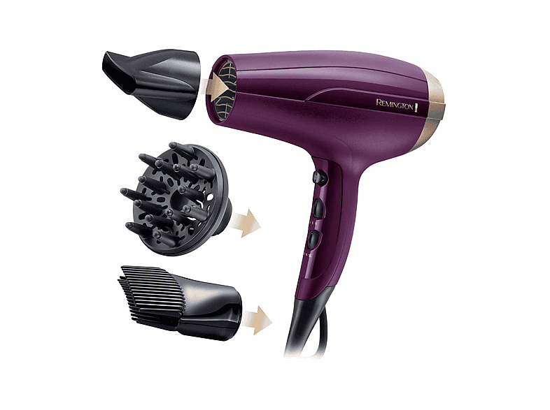 ASCIUGACAPELLI REMINGTON D5219, Potenza 2300 W, Livelli di temperatura 3, Tecnologia a ioni, Attacco diffusore