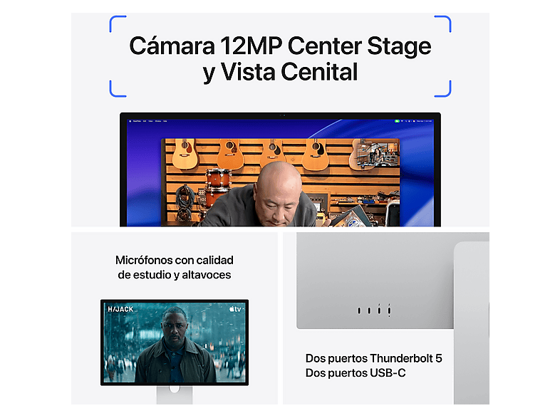 Apple Studio Display XDR, 27", Vidrio estándar, 120 Hz, Pantalla Retina 5K, Adaptador de montaje VESA, Plata – imagen 2