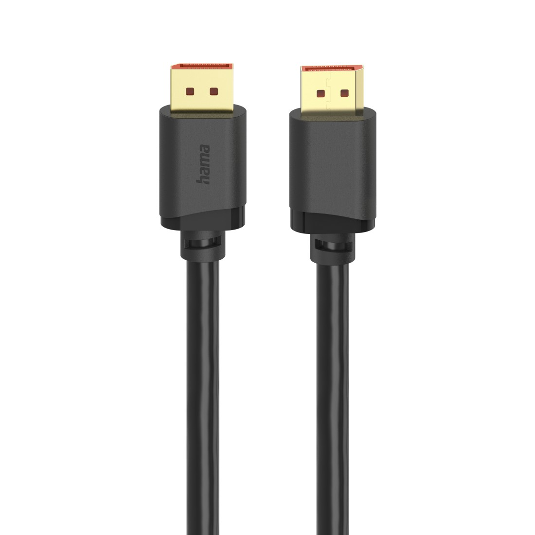 Zwei schwarze Hama Kabel mit goldenen HDMI-Steckern, weißer Hintergrund.
