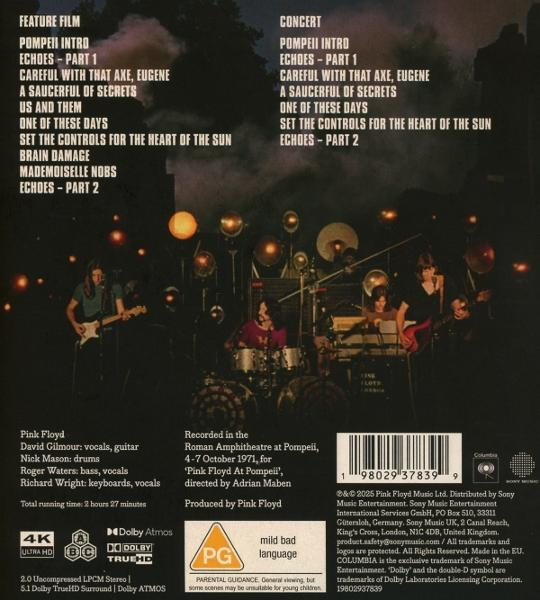 Pink Floyd Konzert auf DVD: Band spielt auf Bühne, Songliste, Logos und FSK 12.