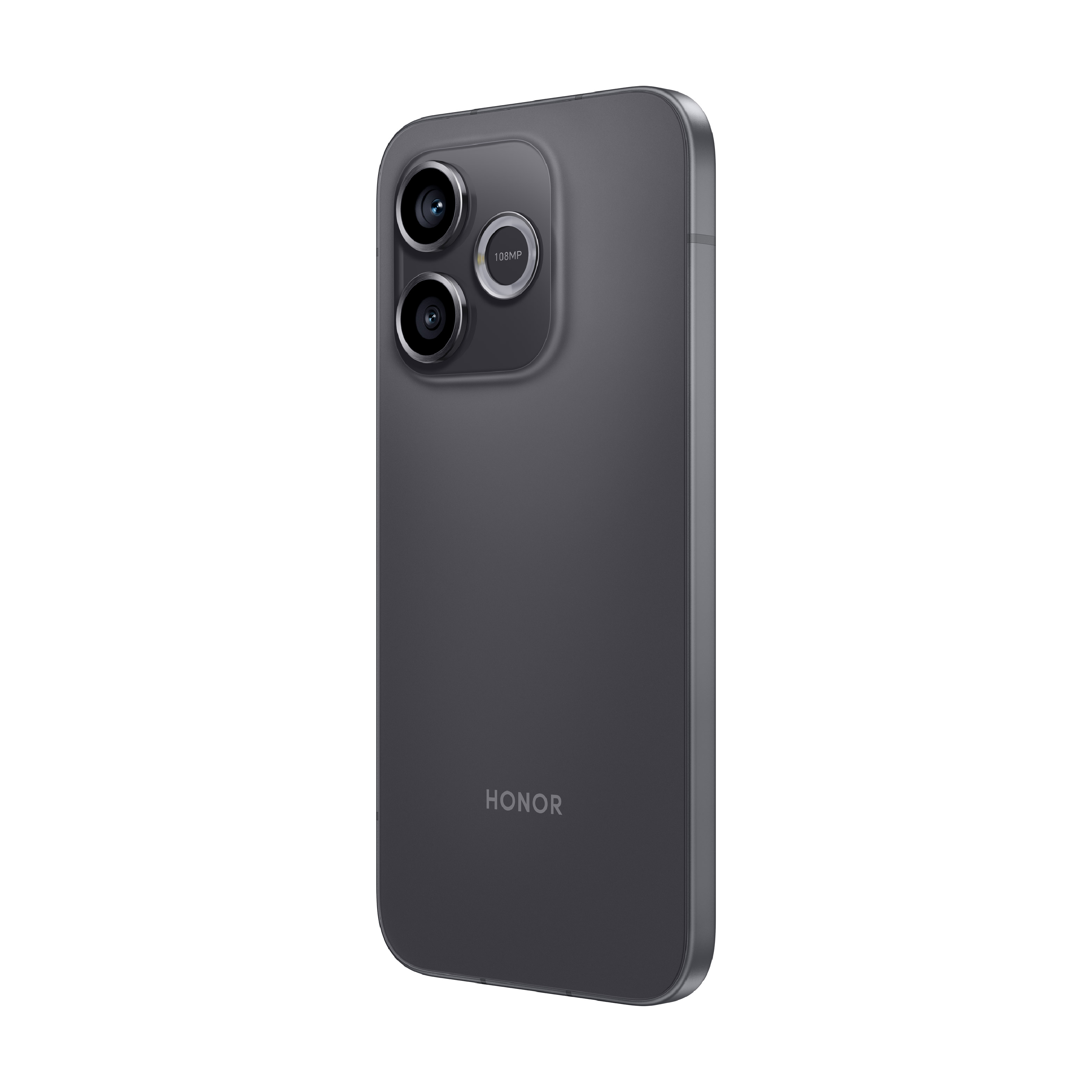 Smartphone Honor grigio scuro con tripla fotocamera sul retro.