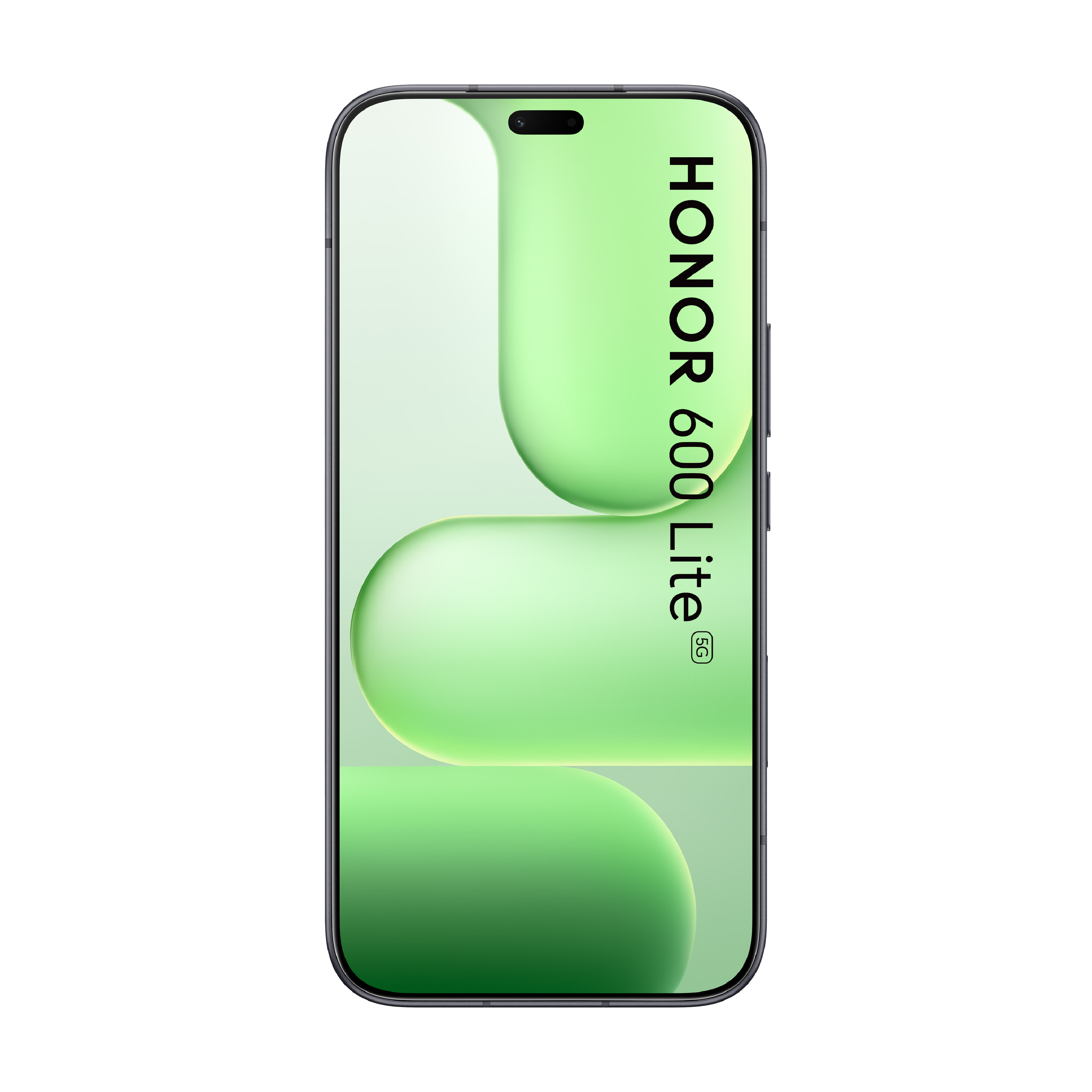 Uno smartphone moderno con sfondo verde e la scritta HONOR 600 Lite 5G.