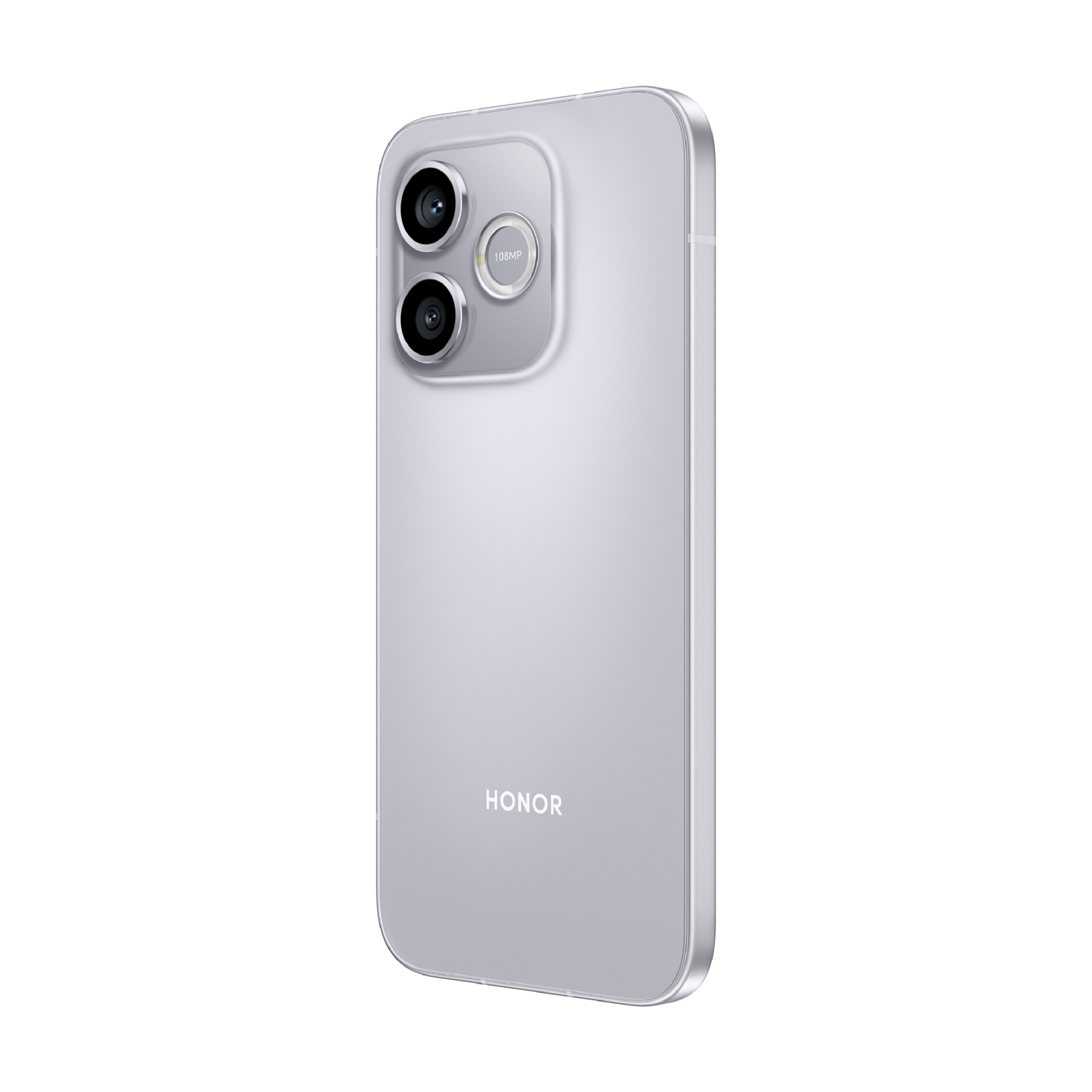 Smartphone argentato con tripla fotocamera e scritta 108MP.