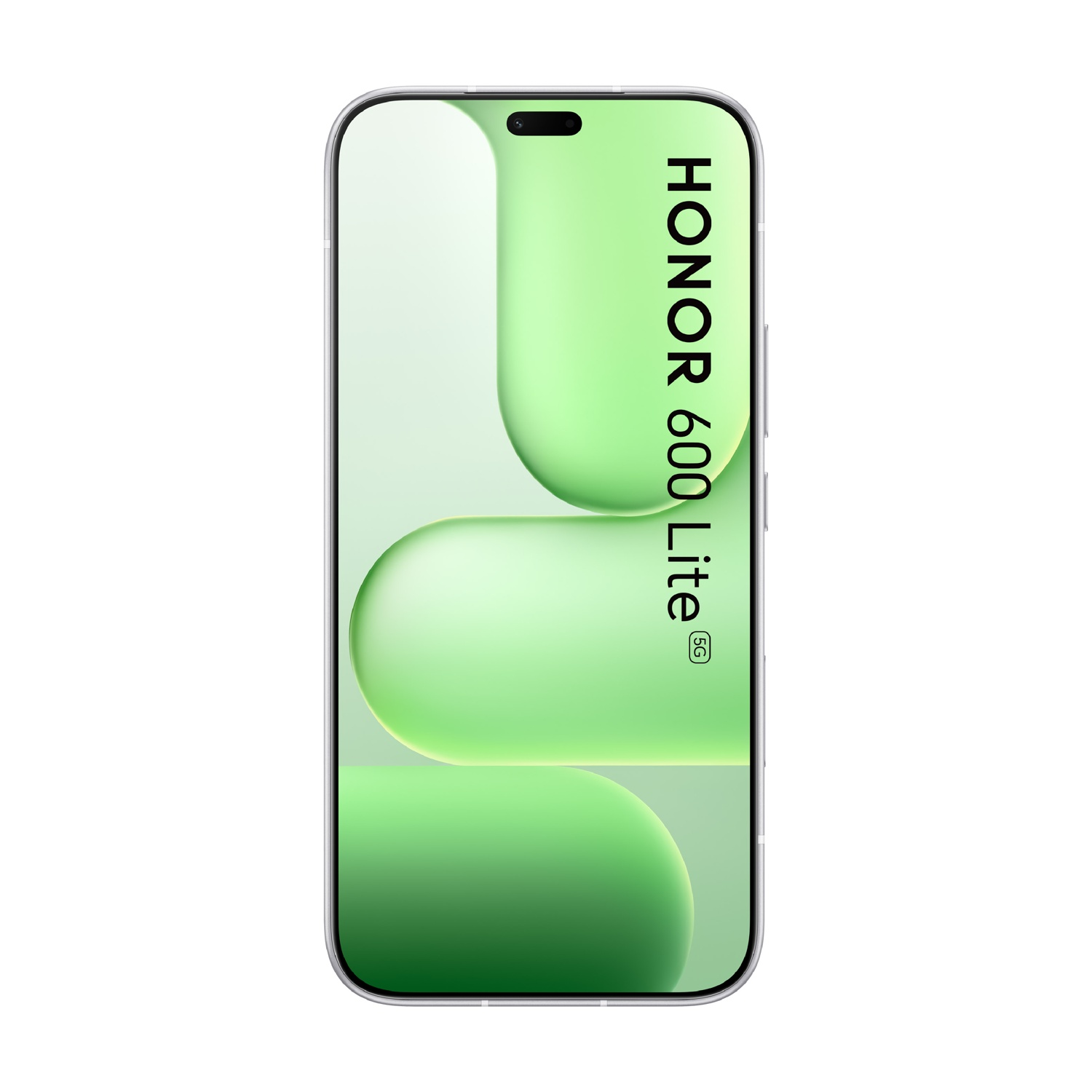 Uno smartphone HONOR 60 Lite 5G con sfondo verde e bordo bianco.