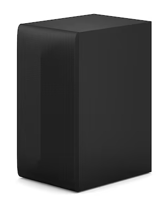 Czarny prostopadłościan z zaokrąglonymi krawędziami stoi na białej powierzchni.