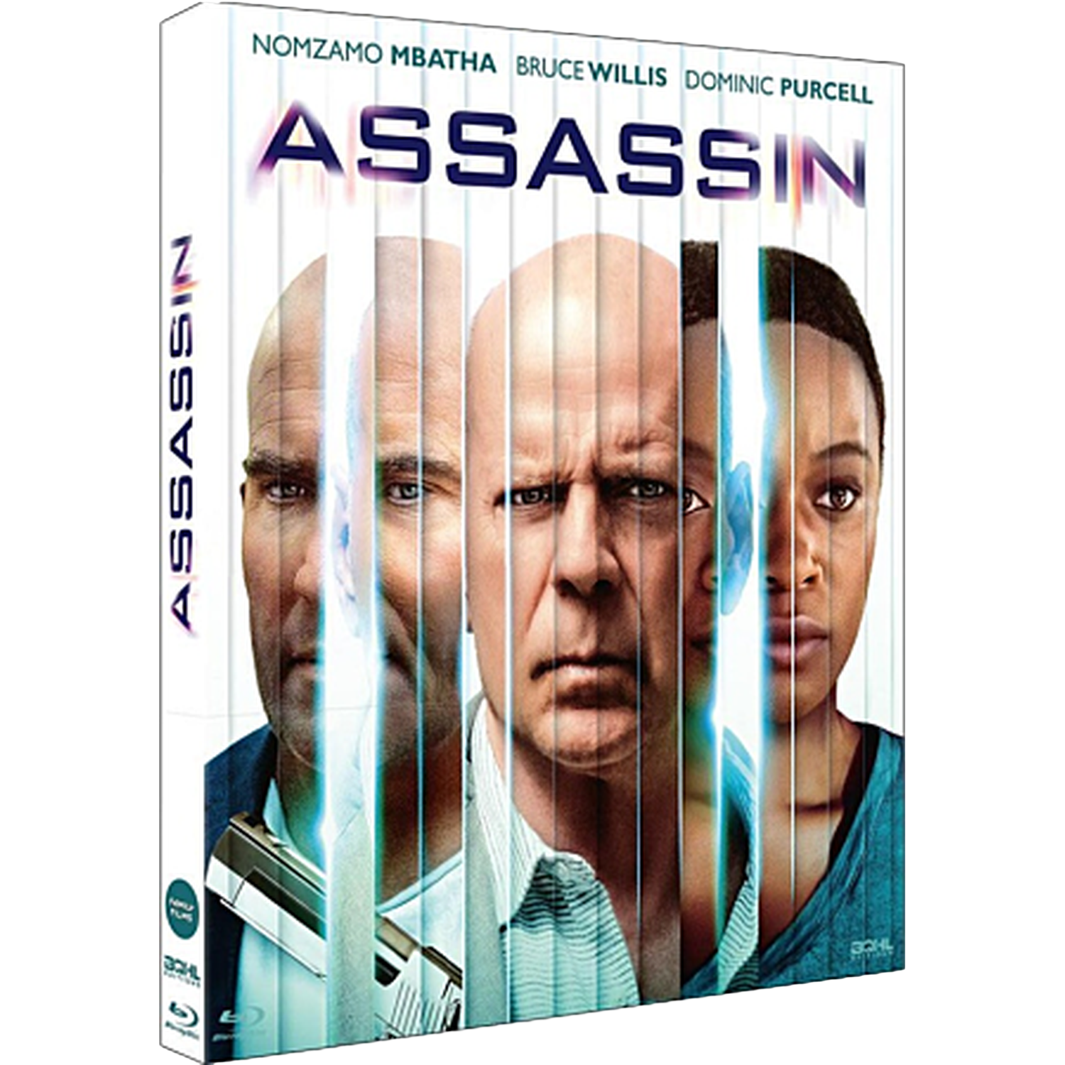 Affiche de film avec trois visages : Nomzamo Mbattha, Bruce Willis, Dominic Purcell.