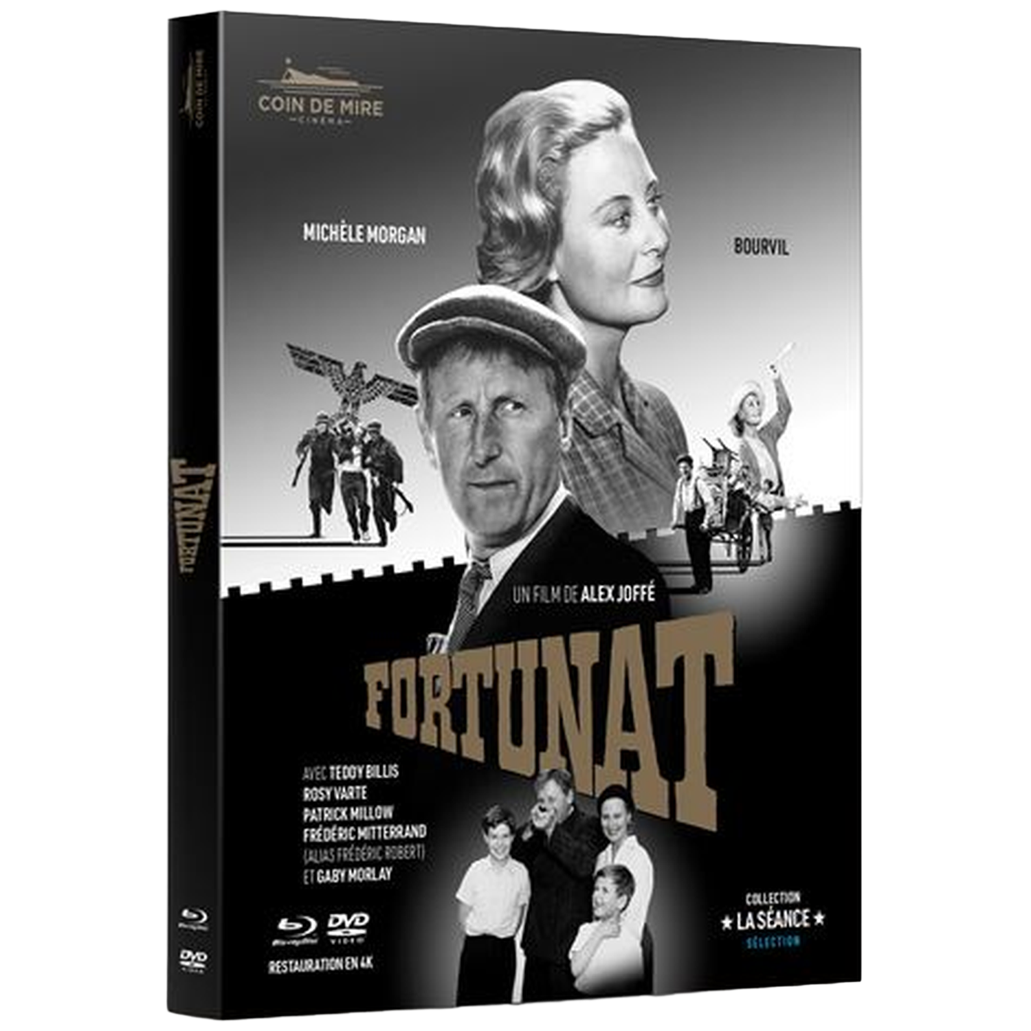 Filmposter voor 'Fortunat' met acteurs, adelaar en logo.